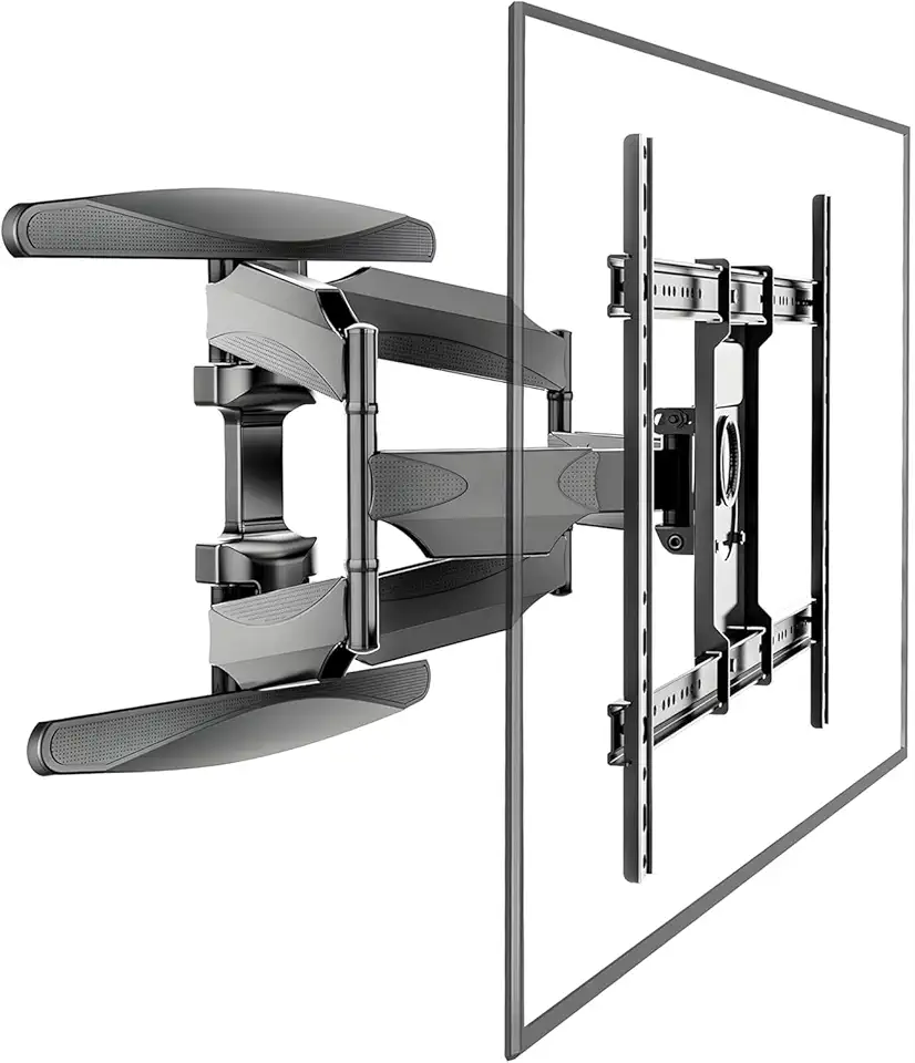Suporte Articulado de Parede para TV, Ajustável com Movimento Completo, Adequado para TVs Planas e Curvas de 32 a 80 Polegadas (VESA 600 x 400 Max), Suporta até 60kg, Instalação Fácil – Preto
