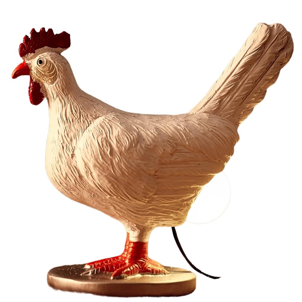 Fowecry 3D Chicken Egg LED Table Lamp - Lifelike Resin Night Light with USB, Easy to Use, White, 15,5 x 6 x 14 cm