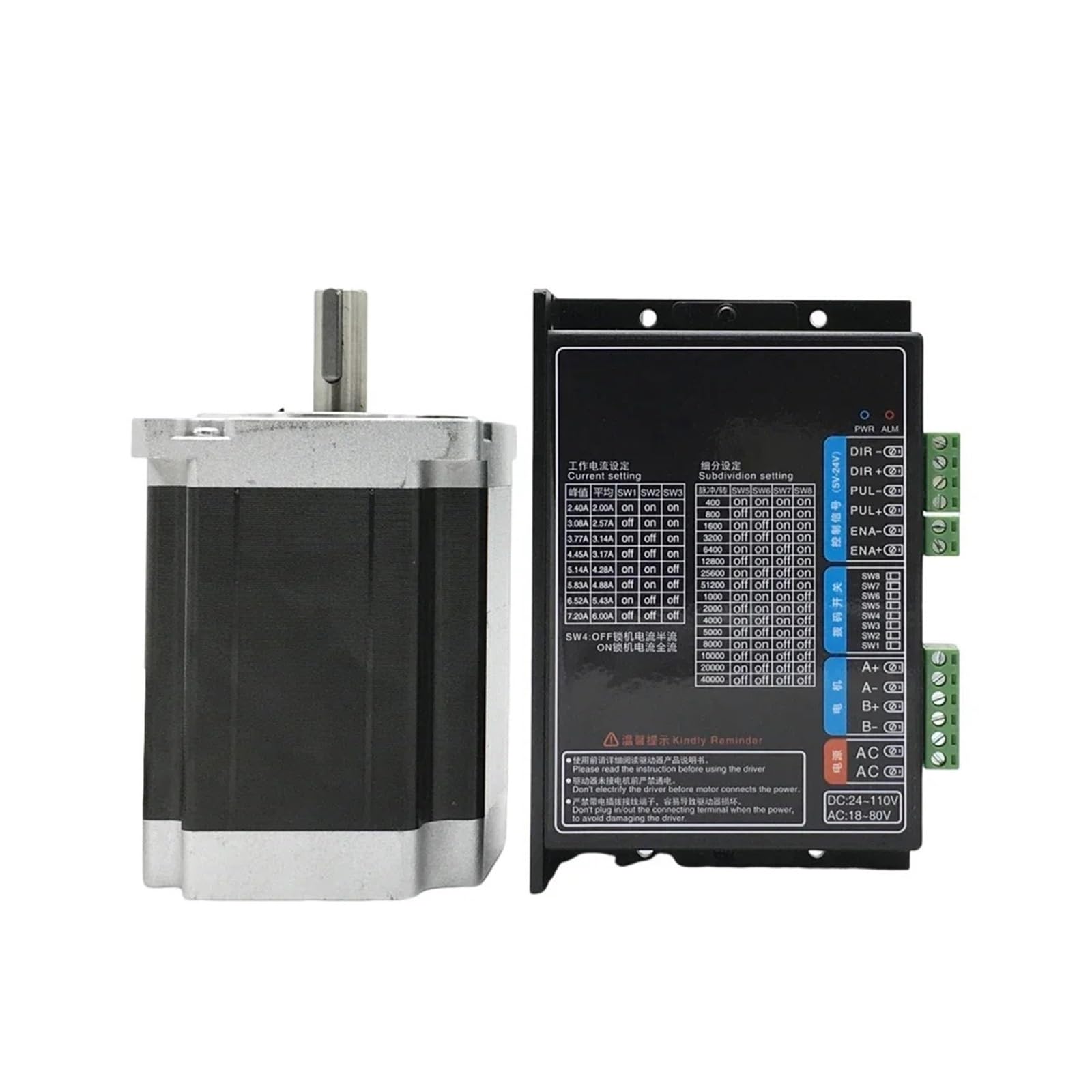 1-5 osi Nema34 zestaw napędowy do silnika krokowego 4.5/8.5/12NM 86mm 2PH 6A 14mm silnik wału routera CNC jednoosiowe ramię robota,Przemysłowe i DIY(1 Axis Drive kit,4.5Nm)