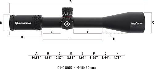 Miniatura 6 de Crimson Trace Hardline Pro 4-0.630x1.969 in Riflescope con SFP, retícula MR1-MOA iluminada, cero parada, construcción sólida ligera, tapas de