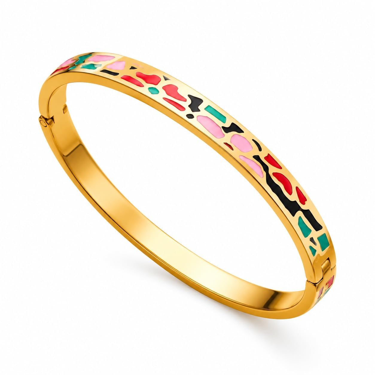 Sereyn 18K Gold Plated French Bangle Bracelet | Gifts for Girls & Women | Anti Tarnish & Waterproof