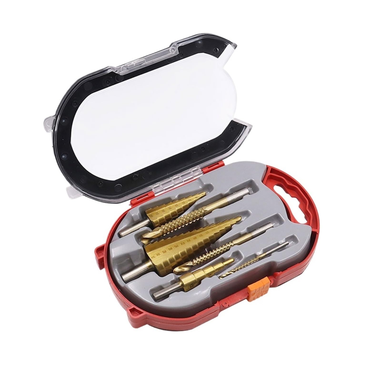 Brocas de pagoda diente sierra recubiertas titanio 6 piezas | Brocas escalonadas con ranura en espiral especializadas for trabajos de perforación en madera(With Case)
