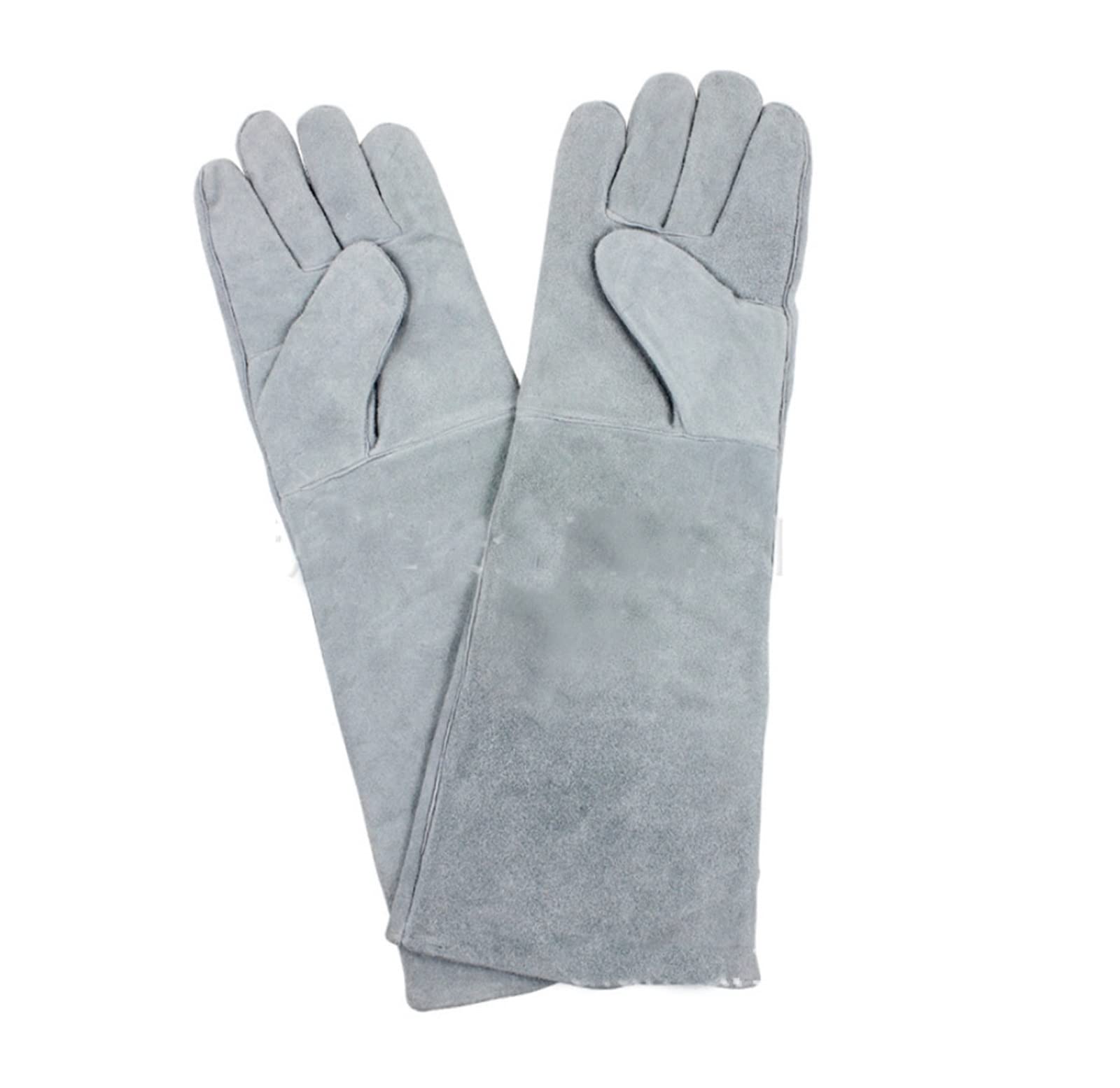 Seguridad de trabajo de soldadura larga soldadores soldadores gruesos estufa de cuero de cuero calor punción de calor resistente al desgaste Barbacoa Guantes para soldadura