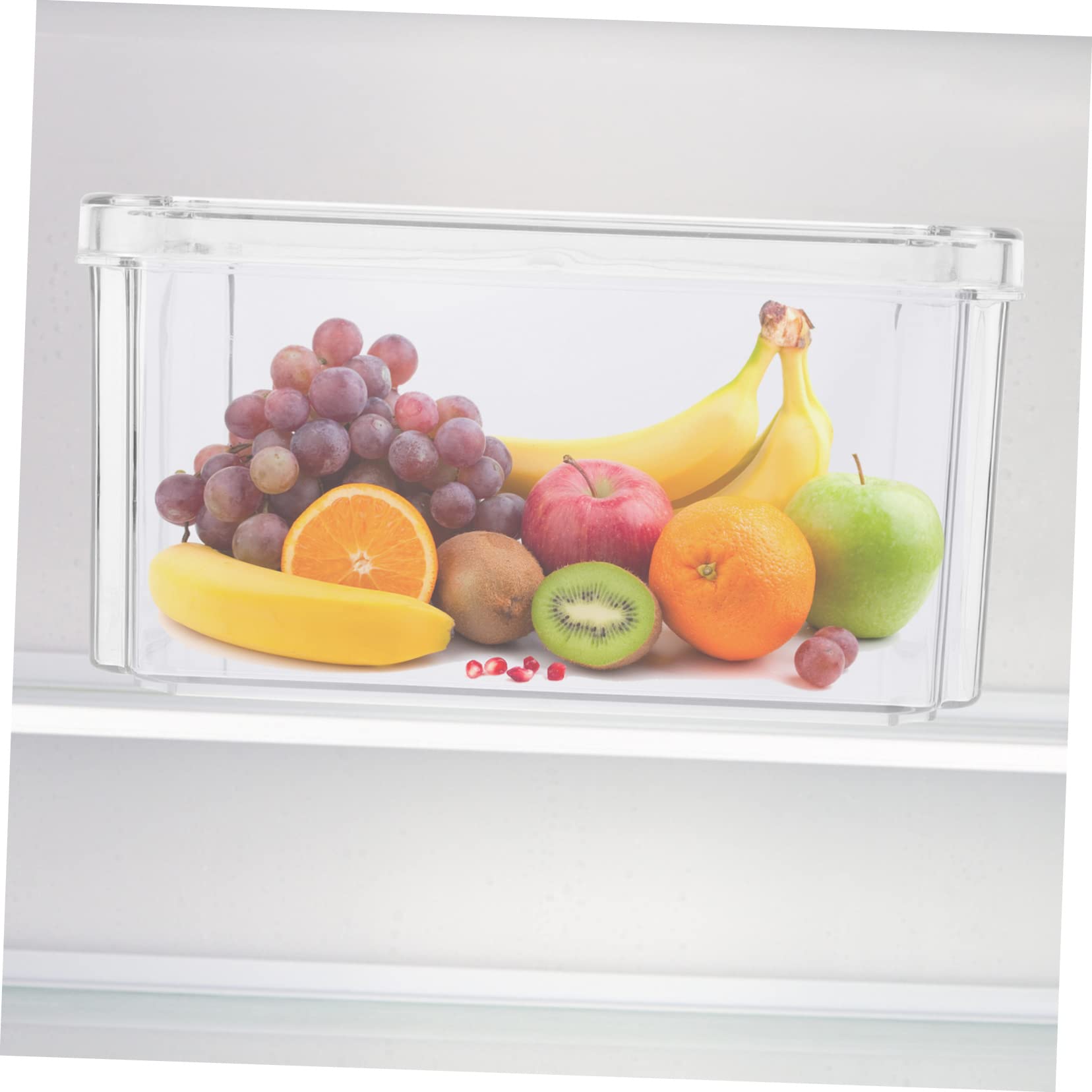Gatuida 3 Recipientes de Almacenamiento de Pet para Frigorífico, Tapa Abatible, Gran Capacidad, Fáciles de Limpiar, para Fruta y Queso en Cocina