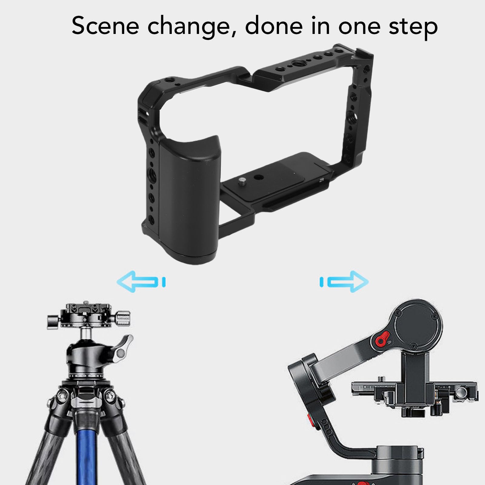 Fockety Gabbia per Fotocamera, Stabilizzatore per Rig DSLR in Lega di