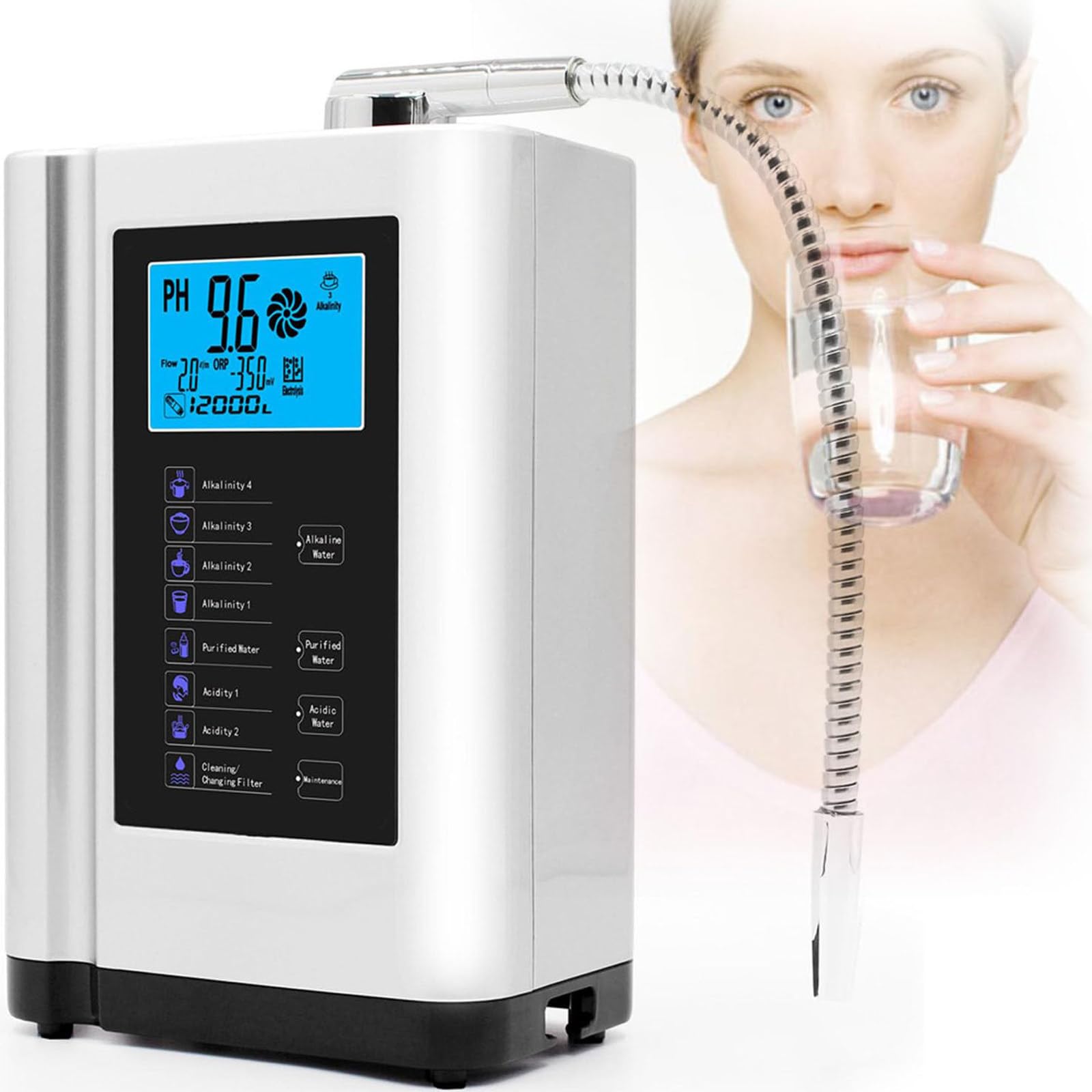 Filtro dell'Acqua, Macchina ionizzatore Acqua alcalina AG7.0, filtraggio dell'Acqua casa, Produce Acqua alcalina acida PH 3,5-10,5, Filtro per l'acqua Potabile acida alcalina Domestica,White