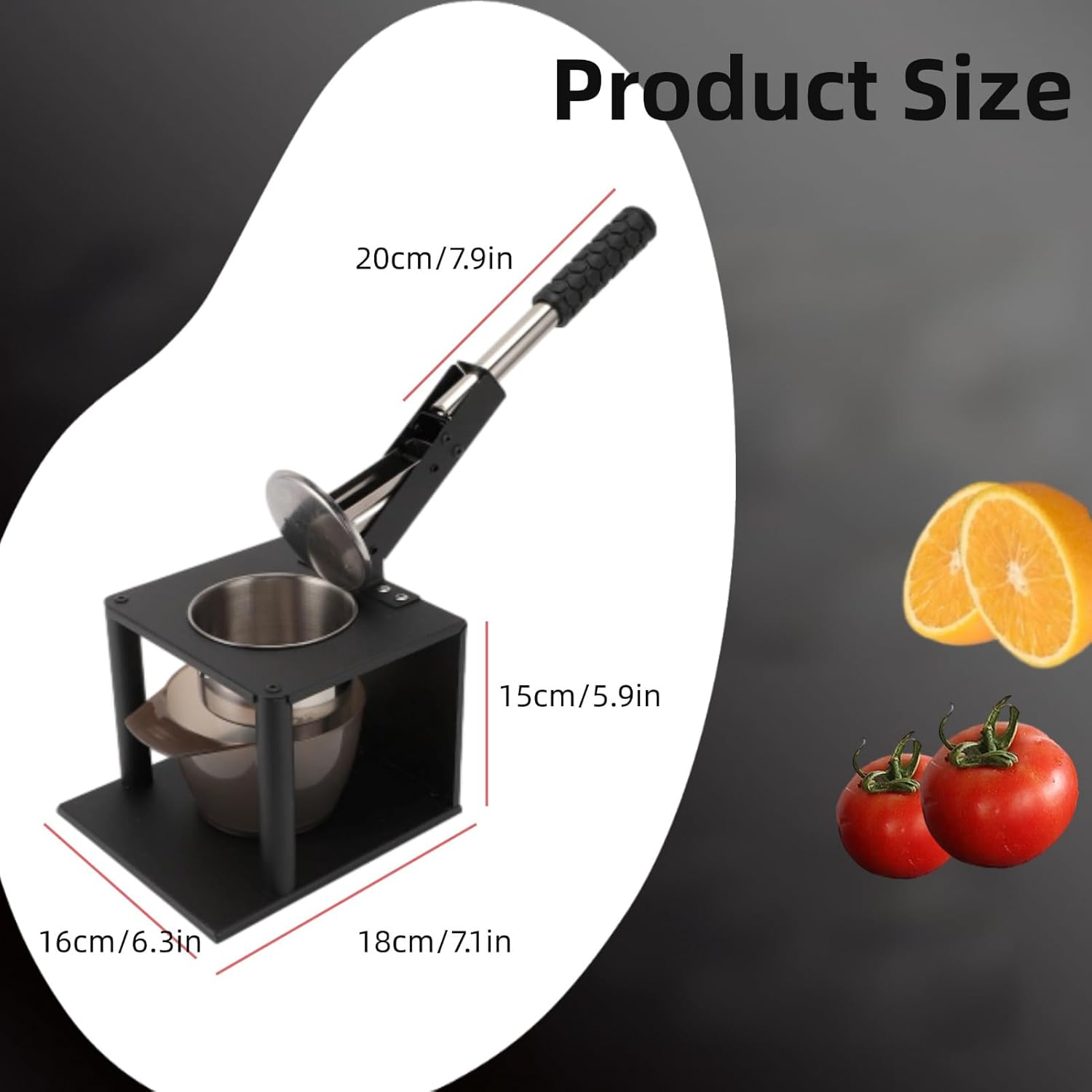 Orange Juicer Squeezer, Cast Iron Lemon Squeezer, Commercial Citrus Juicer Hand Press, Easy to Clean Stainless Steel Citrus Squeezer for Orange Lemon Pomegranate Grapefruit