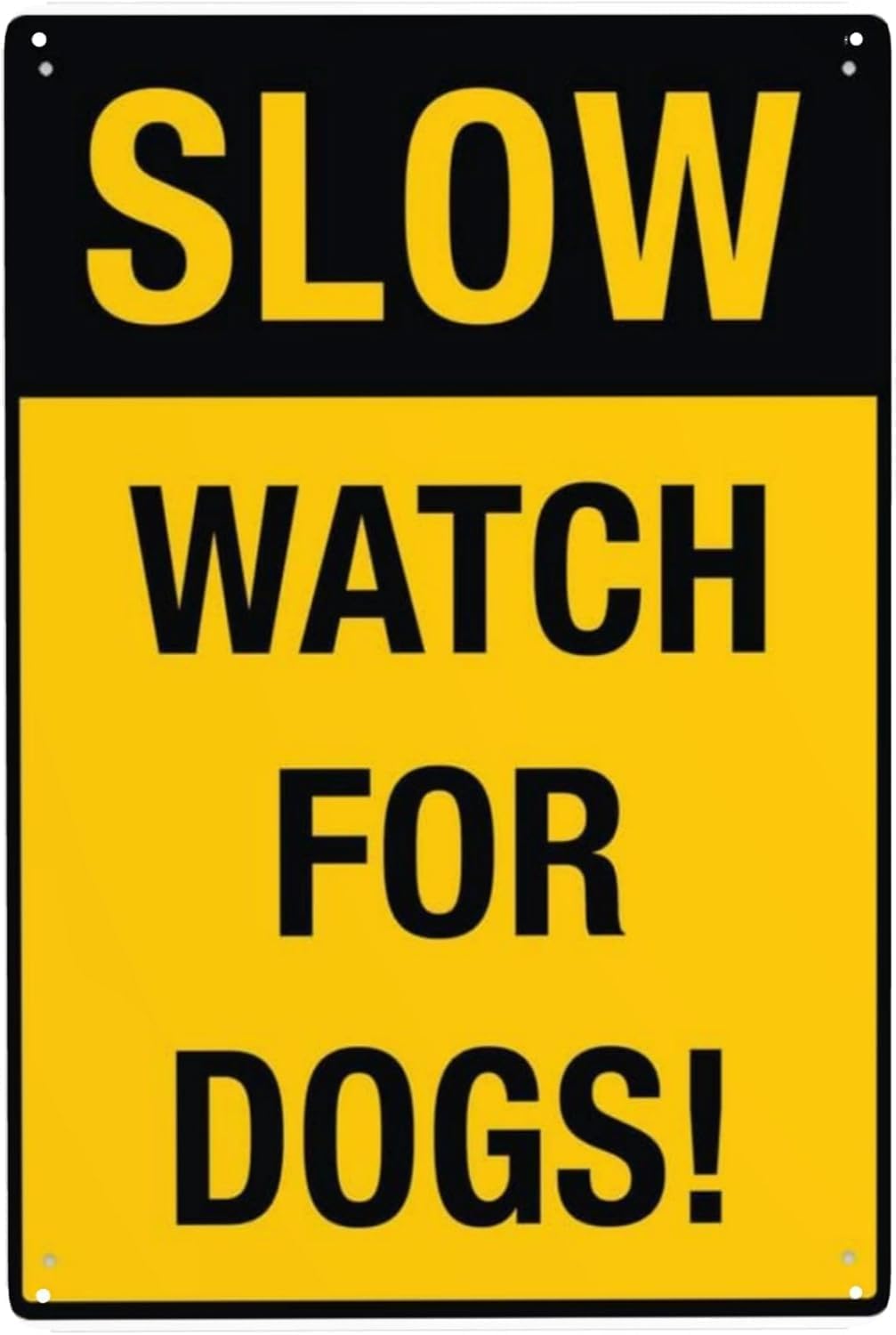 KWQDOZF Watch for Dogs Metal Sign Aluminum Warning Tin Signs 12x16 Inch