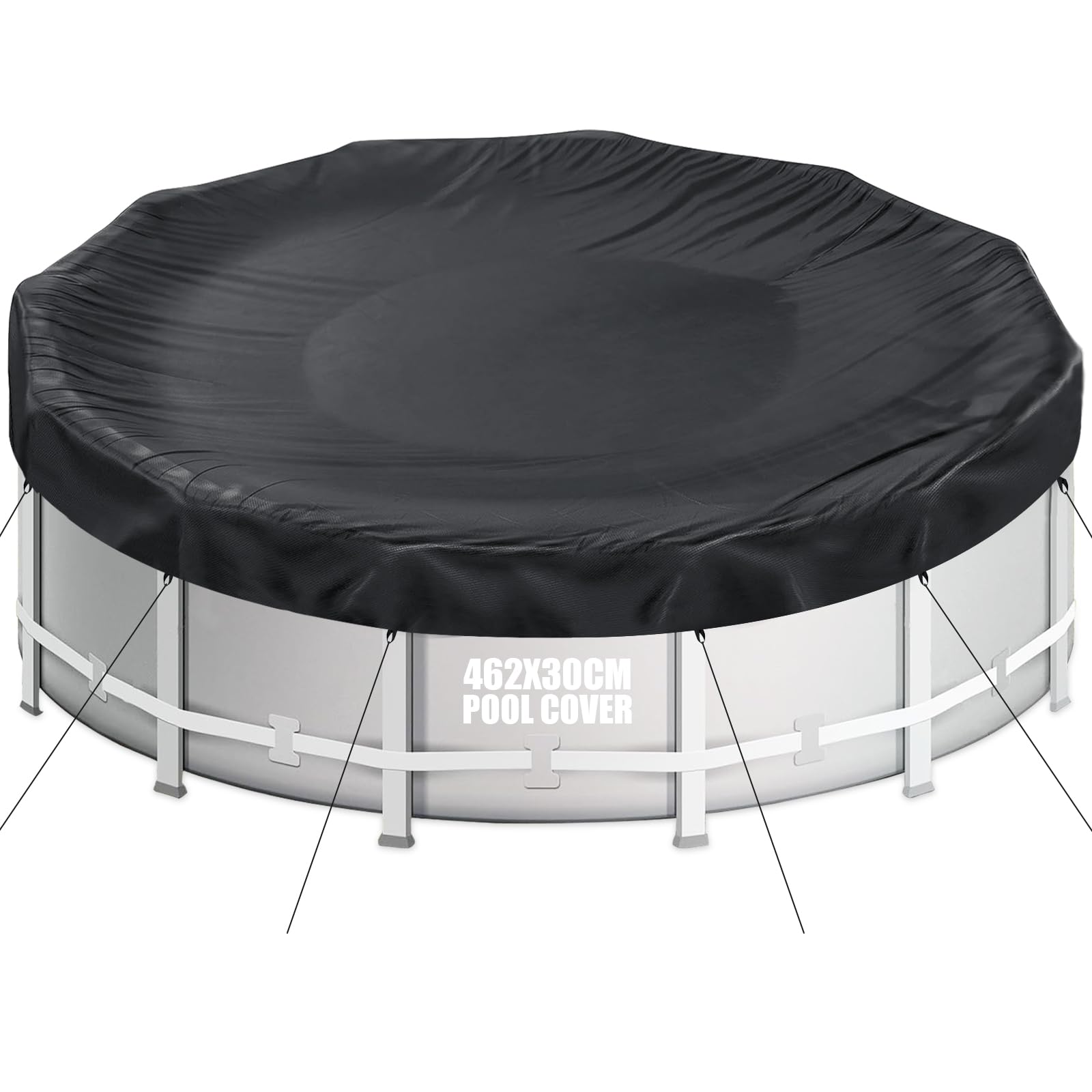 Aipwerer Poolabdeckung Rund für 244-305cm Pool | Pool Plane Ø310cm | Sommer & Winter Poolplane | Reißfest | Abdeckplane für INTEX & BESTWAY Pools