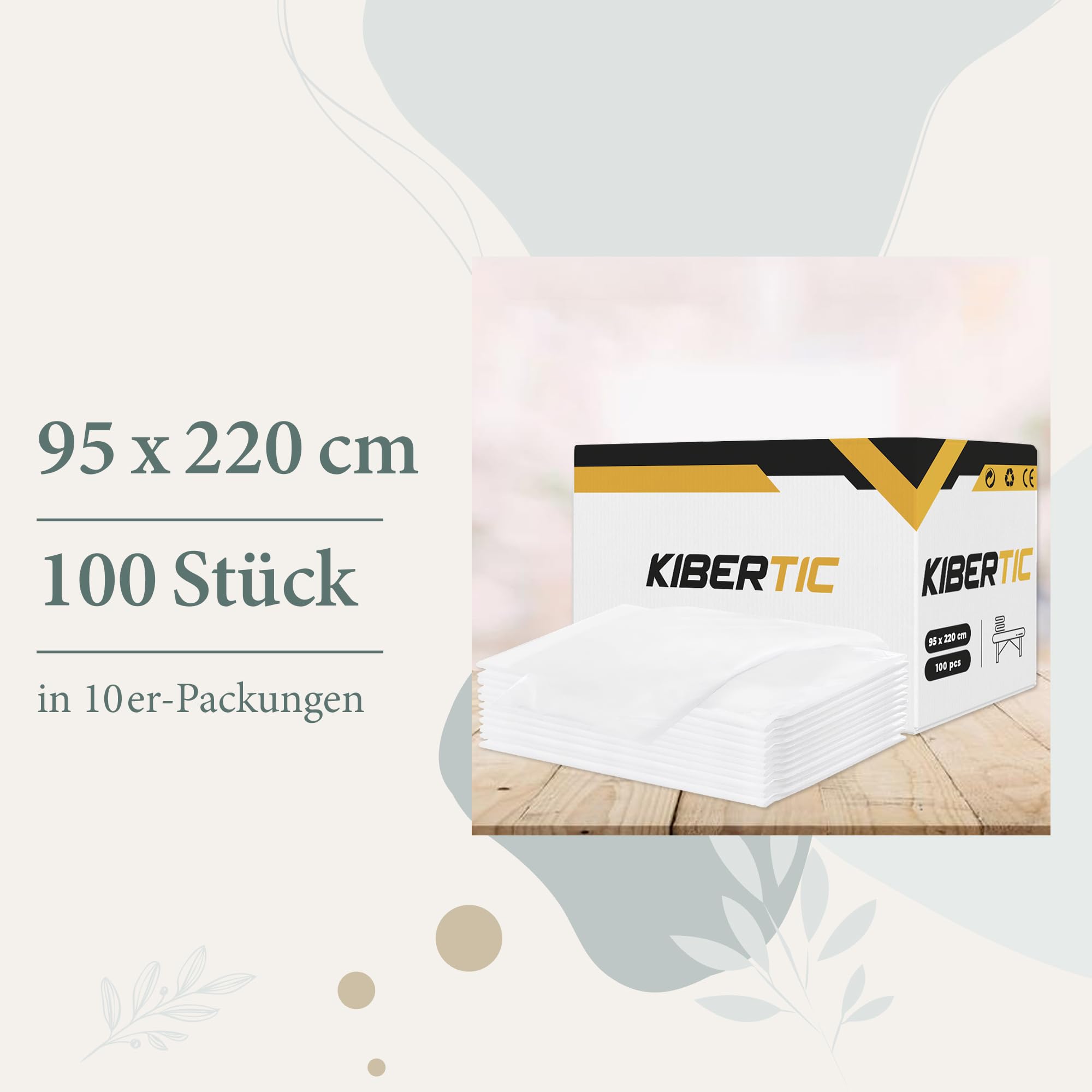 100 Stück Einweg Bettlaken Verstellbar 95x220cm, Kosmetikliege Bezug, Massageliege Auflage, Einweg Vliesstoff für SPA, Tattoo, Massagesalon, Kosmetikstudio Zubehör, Liegen Unterlage