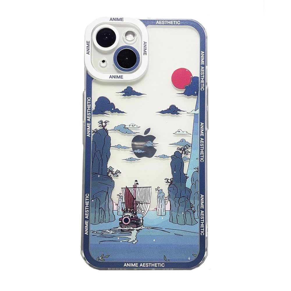 Mamarmot for iPhone 13 Pro Max Cute Clear Case, Japanese Cool Cartoon Anime Aesthetic Scenery Design Stylish Soft Shockproof Angel Eyes Protective