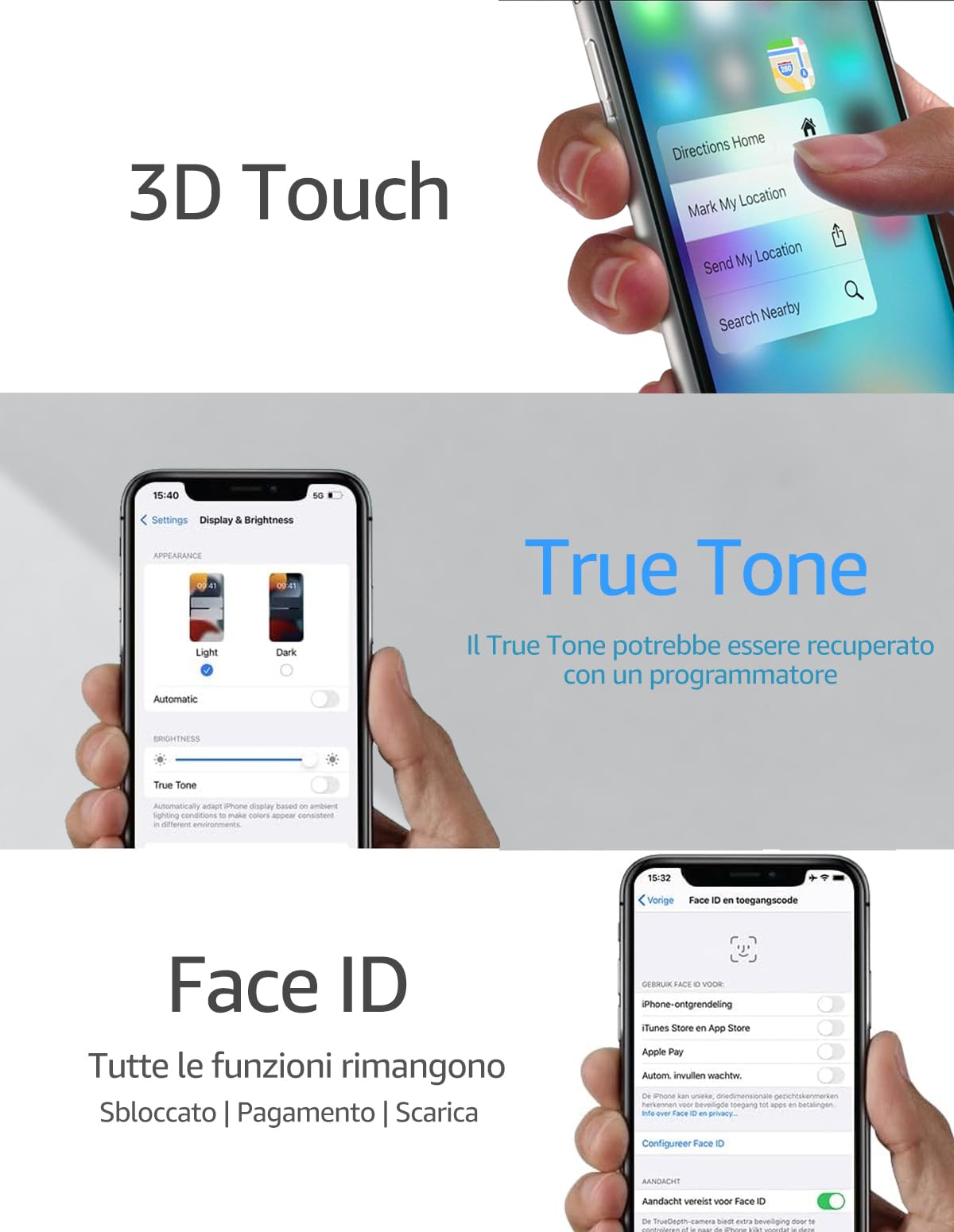 bokman Schermo Display per iPhone 11 PRO LCD Sostituzione 5.8 Pollici Full HD Display e Touch Digitizer Assembly con Kit di Strumenti di Riparazione