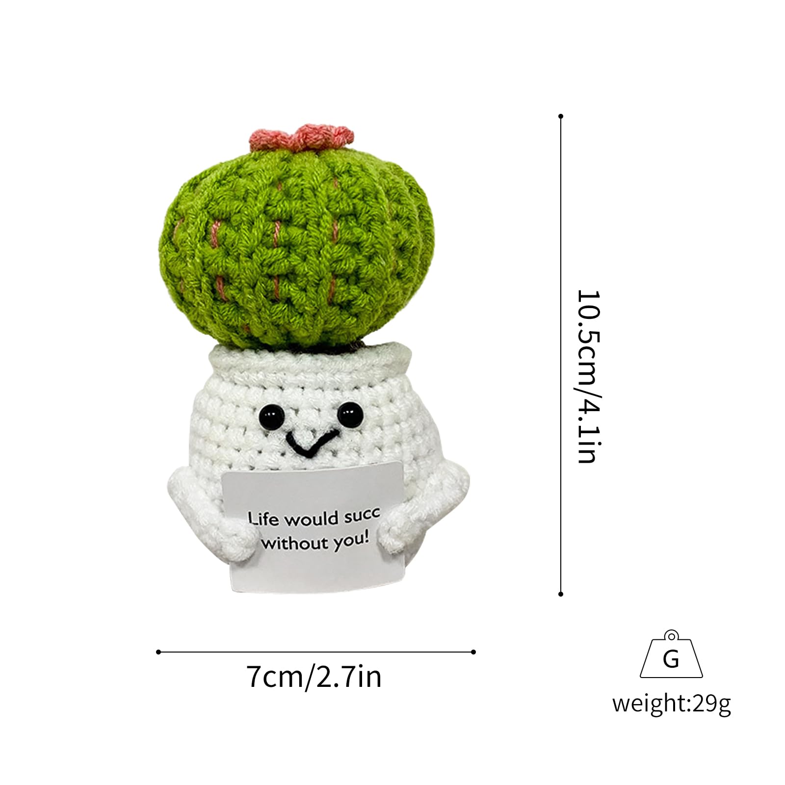 Poupée Tricotée , Poupée Tricotée Souriante,Figurine D'encouragement Décorative Pour Le Soutien émotionnel | Décoration Tricotée D'animaux Positifs Pour La Maison, L'école, L'obtention D'un Di