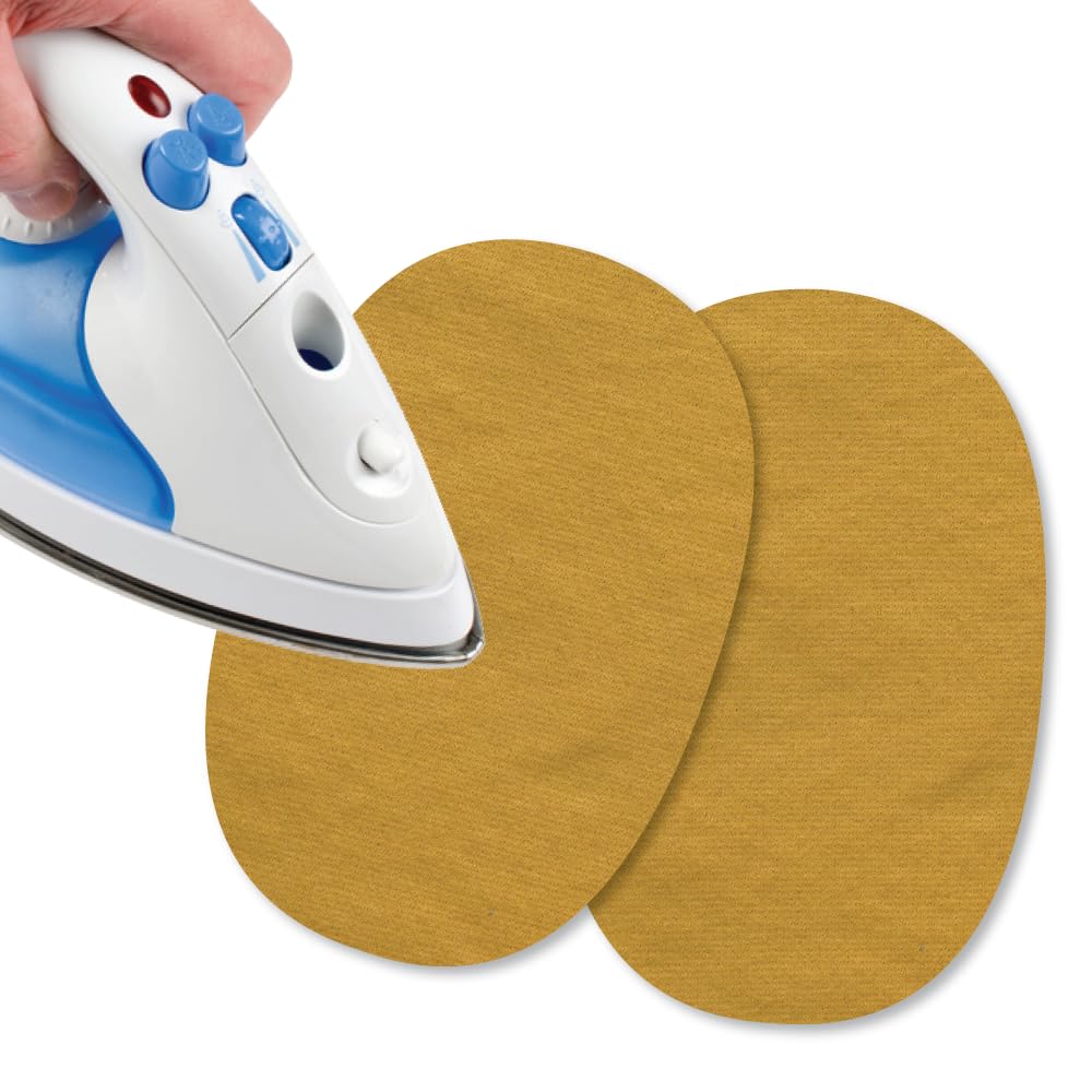 USIT, 2pcs Jersey Iron-On Mini Patches, 4"x5", Ideal for Repairing Tracksuits, Shirts and Sports Trousers, Yellow
