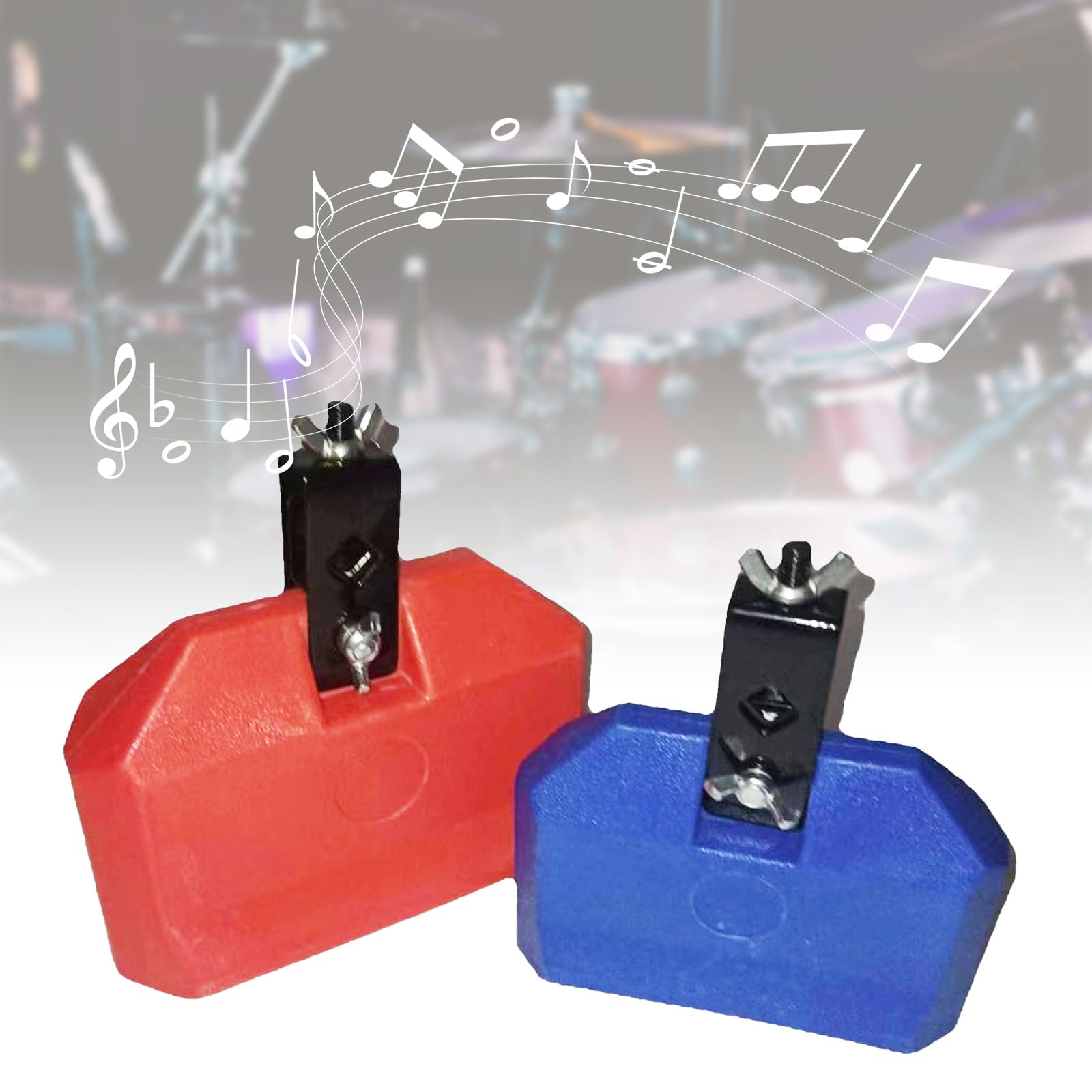 Nawwgy Drum Bells Music Cowbell Highly and Low Tone Bells Drum Knocker Cowbell Clapper Percussions Instruments Plastic Square Clapper