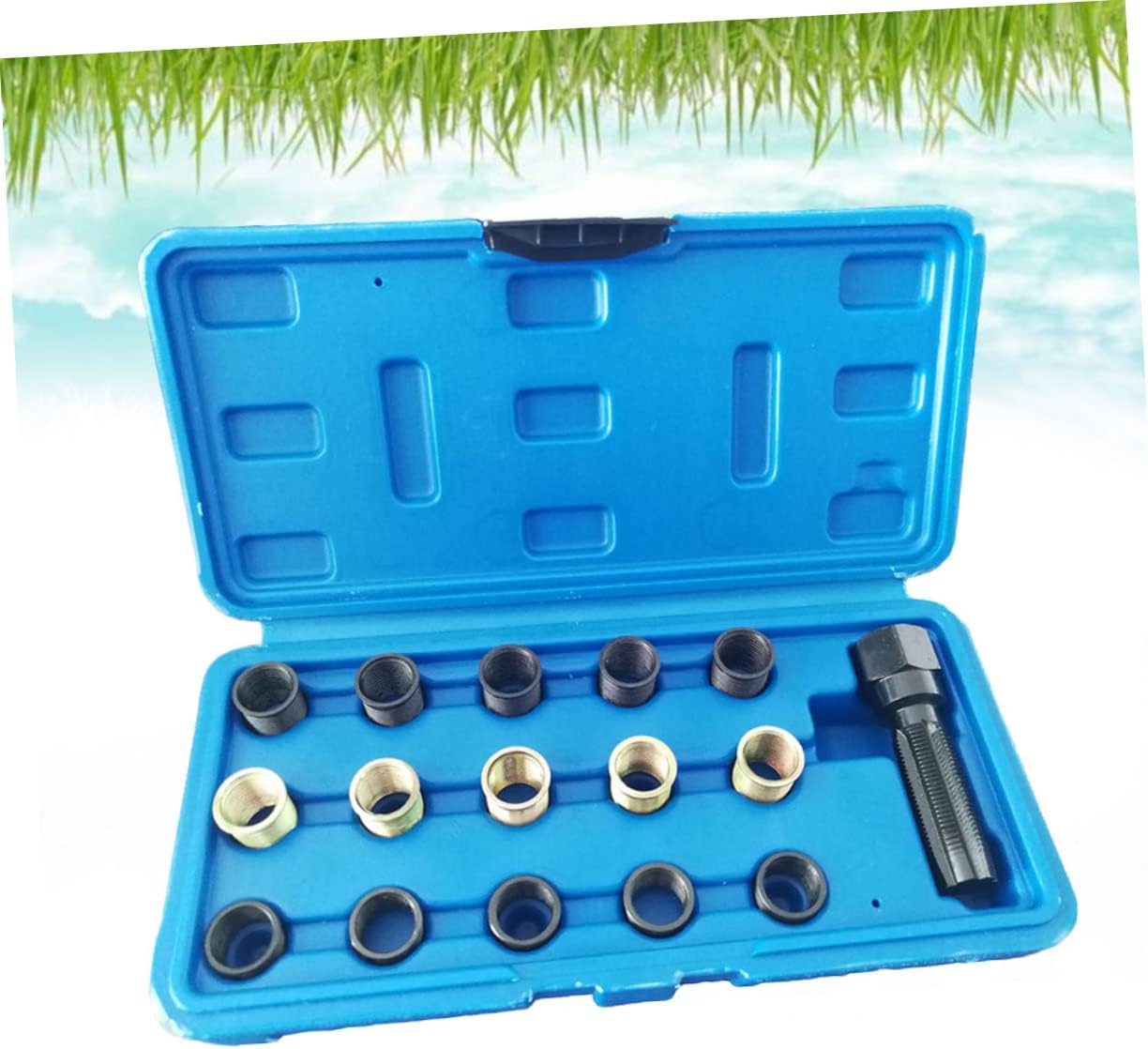 ULTECHNOVO 16pcs Spark Repair Kit Inserts Taps Cylinder Thread Repair Tool for Automotive Engines