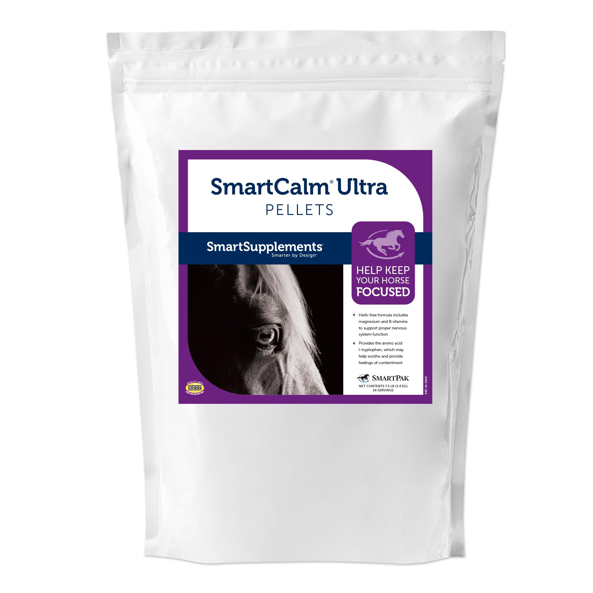 SmartEquine SmartCalm Ultra Pellets | Calming Horse Supplements | with No Added Herbs or Sugar | Equine Supplement | Helps Minimize Excessive