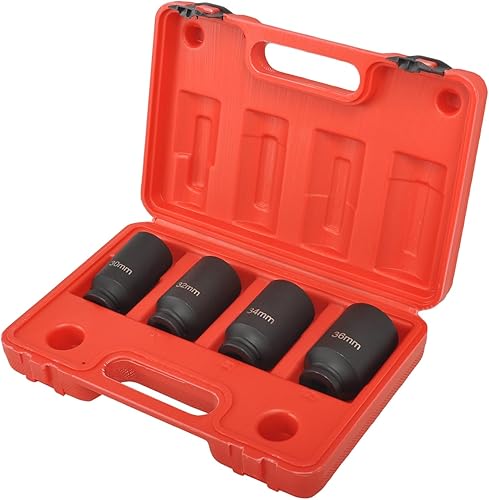 Miniatura 7 de higehio Juego de llaves de impacto, 12 pulgada, eje de accionamiento, tuerca, juego de 4 piezas de 12 puntos métricos 1.181 in 1.260 in 1.339 in