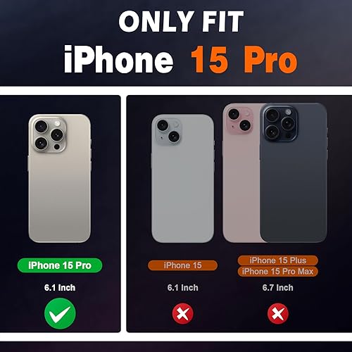 Miniatura 2 de SHIELDON Funda para iPhone 15 Pro 5G, funda tipo cartera de piel auténtica, cubierta magnética con bloqueo RFID, soporte para tarjetas, función