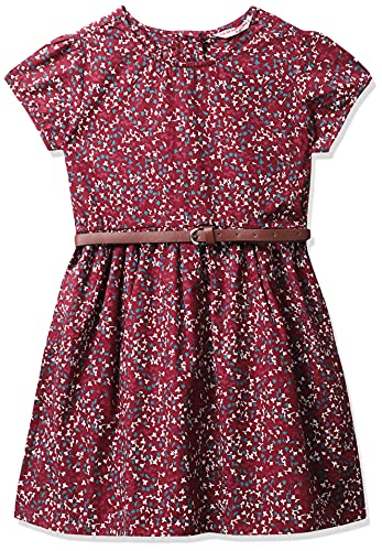 Image of Amazon Brand - Jam & Honey Girl's 100% Soft & Pure Cotton Comfortable and Stylish Printed Woven Dress with Short Sleeves and Belt - Perfect for Every Occasion