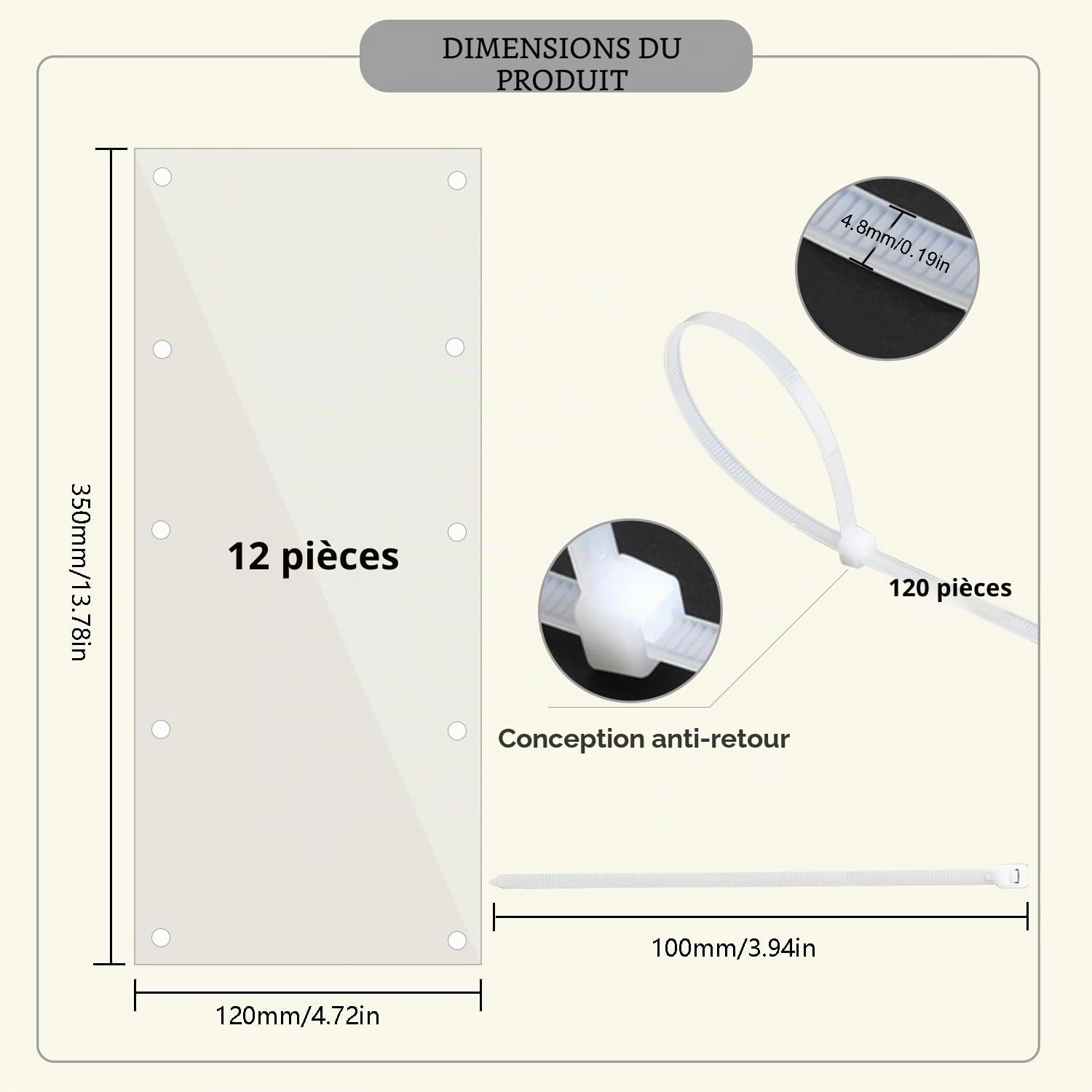 Lot de 12 Doublures de bord de la cage pour animaux, 35 x 12cm, Doublures de protection pour cage de petit animal avec 120 attaches pour lapin, cochon d'Inde, hamster et autres petits animaux