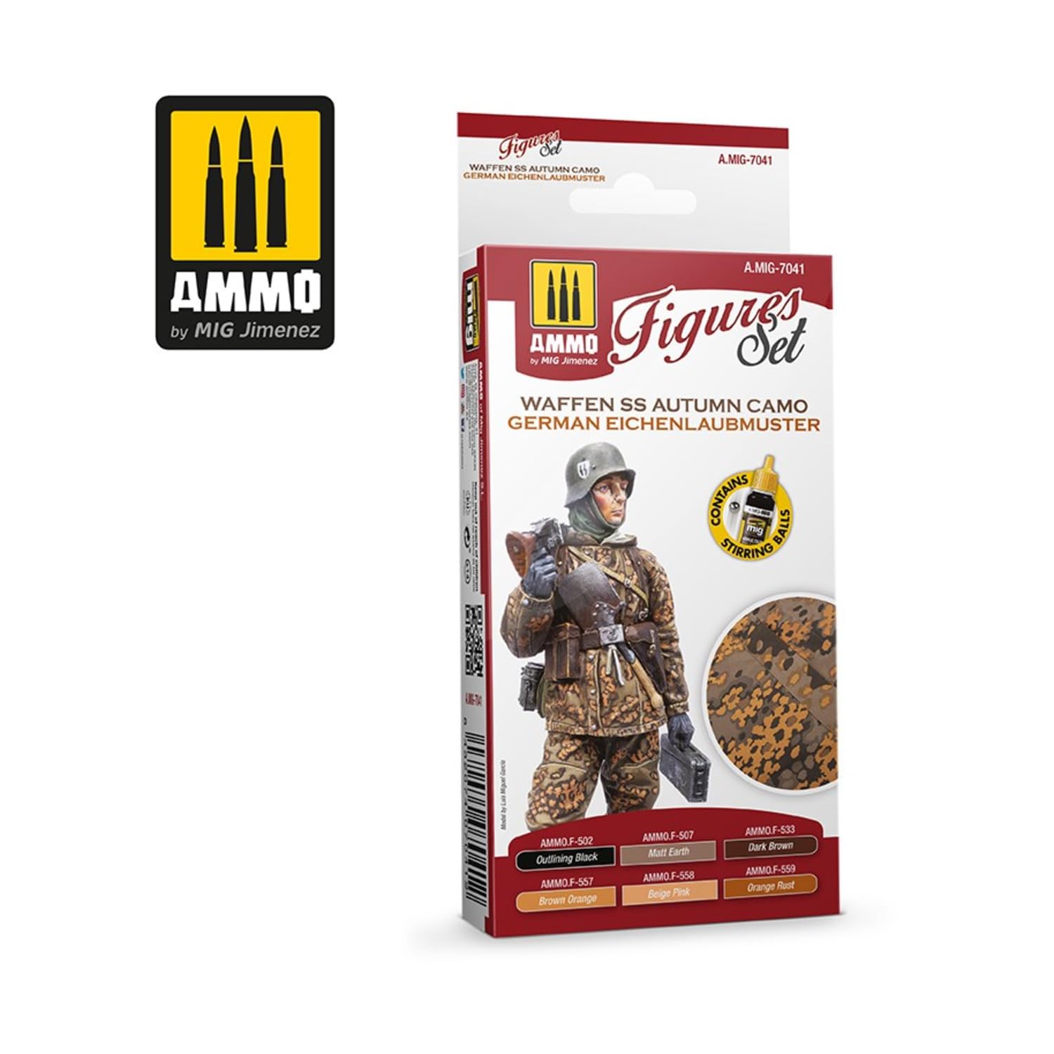 MIG - Waffen SS Autumn Camo. German Set of 6 Jars 17 ml (2/22) *mig7041