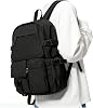 HYC00 School Backpack Womens Unisex School Bag for Girls Boys, Water Resistant 15.6'' Laptop Rucksack Backpack for Women Men Casual Travel Daypacks for Work College Back Pack Student Bag,Q4-Black