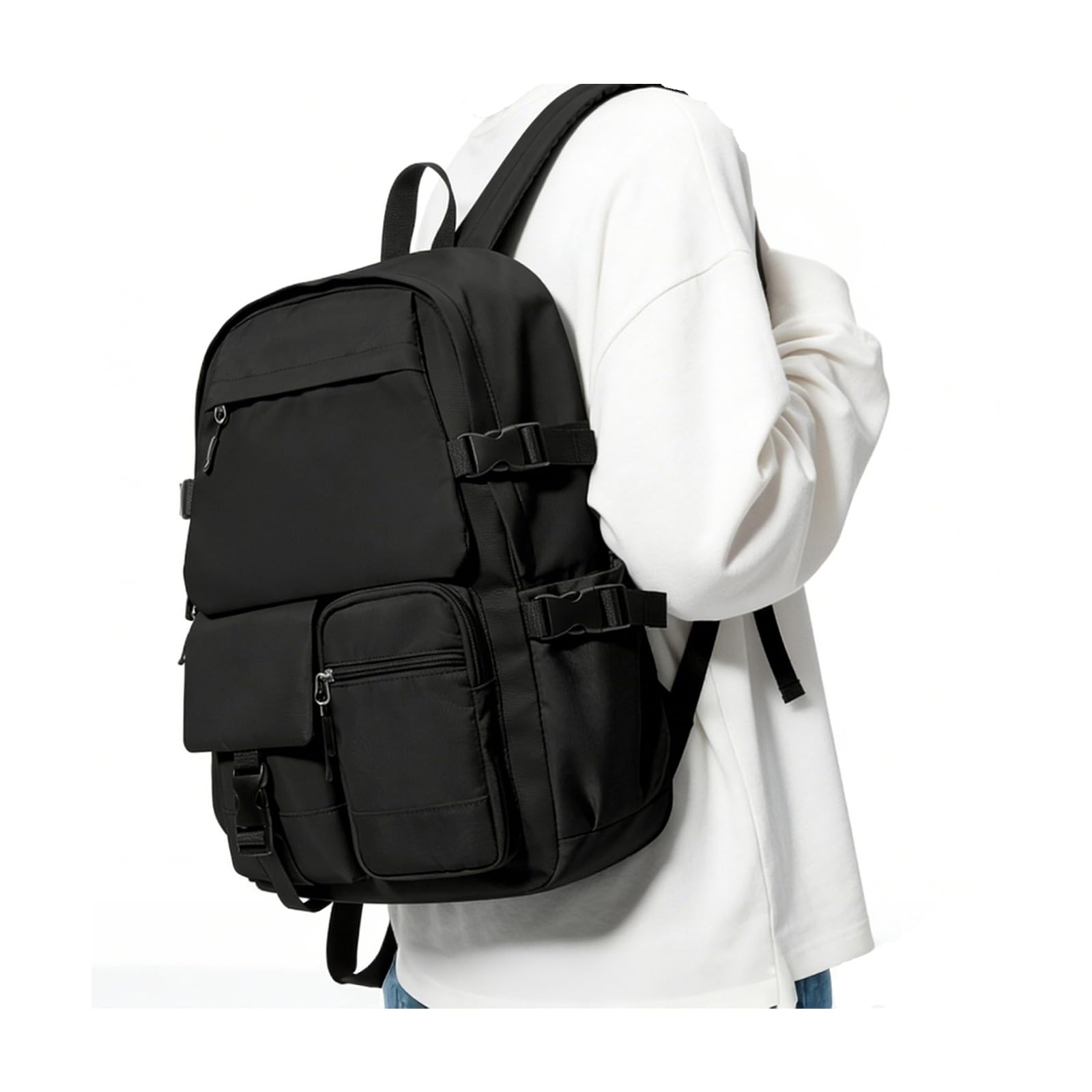 HYC00 Schooltas Meisje Middelbare School Rugzak College Boekentassen voor Meisjes Laptop Rugzak Schooltassen School Casual Dagrugzak Licht Schooltas Waterdicht Schooltassen,Zwart