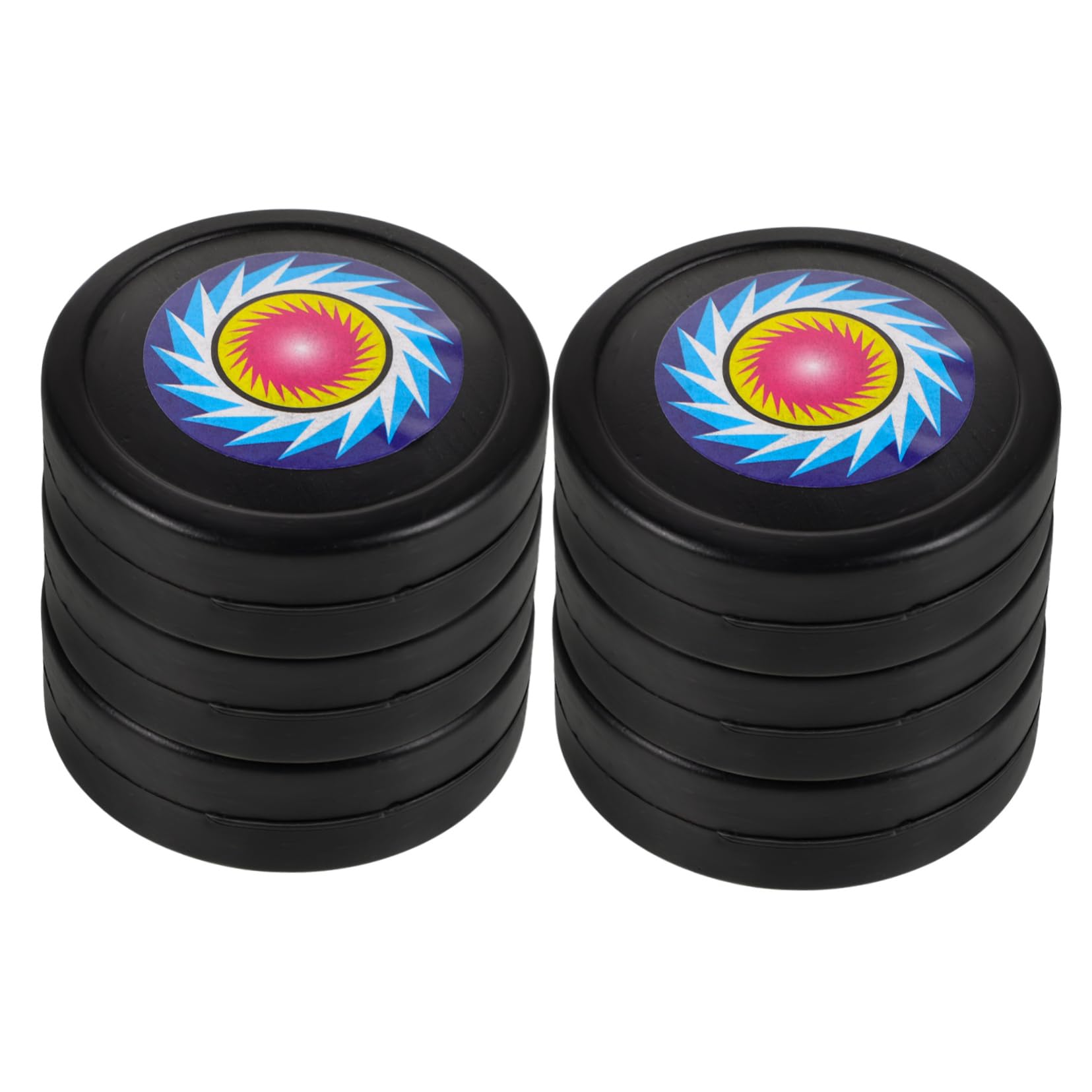 POPETPOP 6pcs Lawn Hockey Ice Hockey Puck Hockey Ball Bucket Hockey Pucks Mini Shuffleboard Replacement Hockey Game Street Hockey Puck Outdoor Puck Sucker Plastic Black
