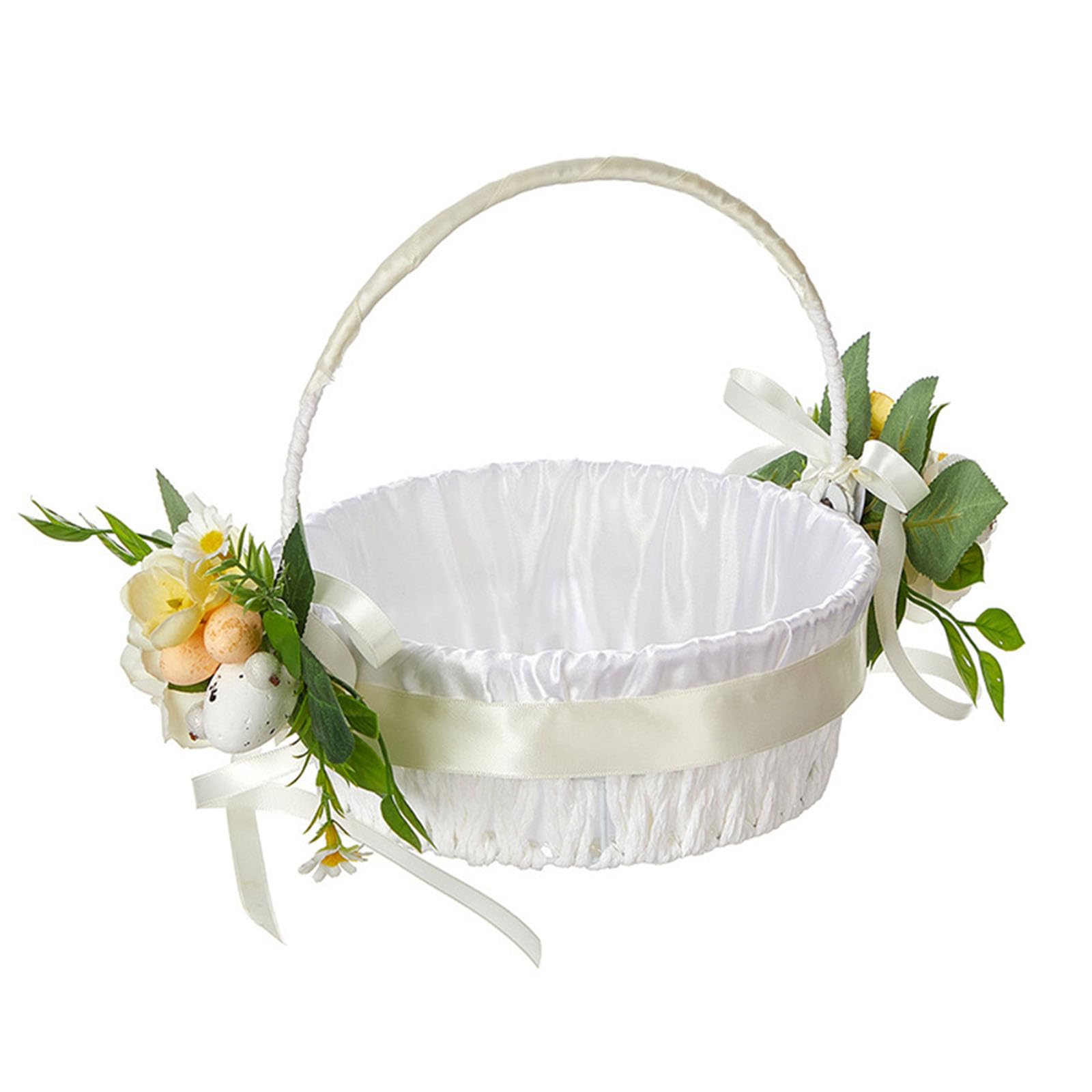 Elnwnnkc Milky Artificial Flower Basket For Weddings And Anniversaries Perfectly For Banquets And Party Supplies In Delicate Type Western Type Basket