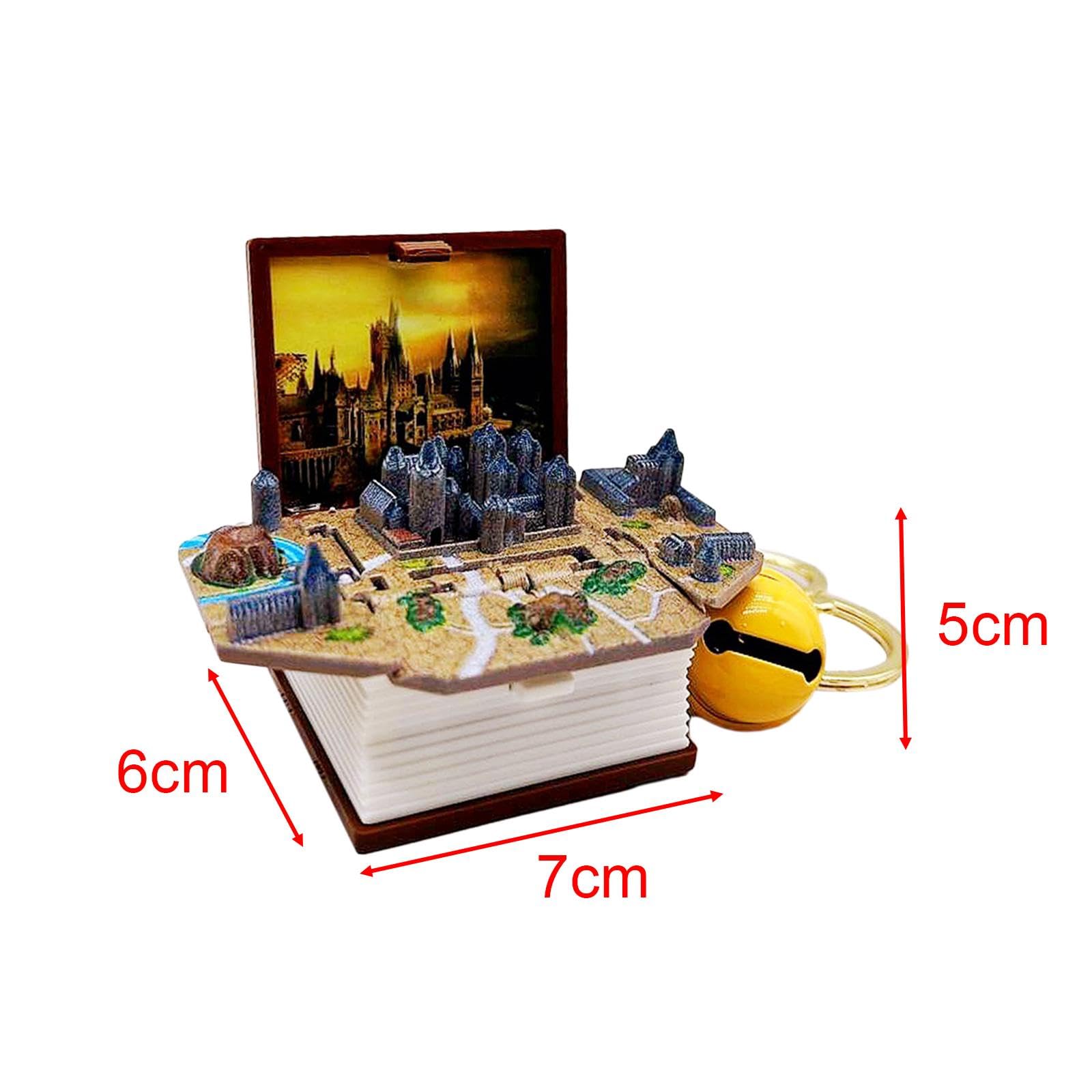 Aosekaa 3D Castelo Livro Chaveiro Brinquedos de Mão Novidade