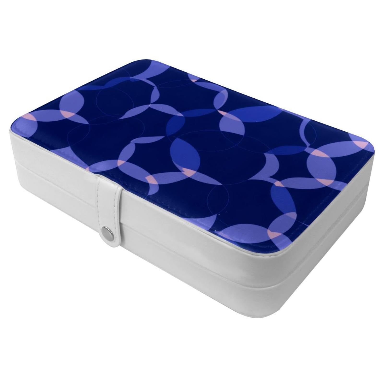 Boîte à bijoux anti-nœuds pour colliers et bagues - Format voyage bleu