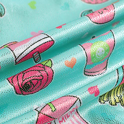 Leotards for Girls Gymnastics Toddler Dance Biketards Mermaid Unicorn Athletic Dance Wear Shiny Rainbow Blue Hotpink