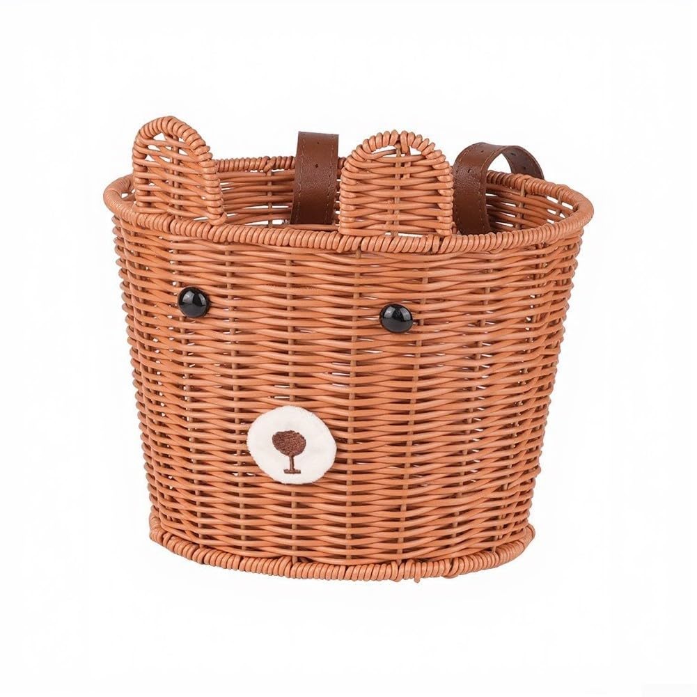 Panier Vélo Enfant Rétro Osier 23cm avec Cloche