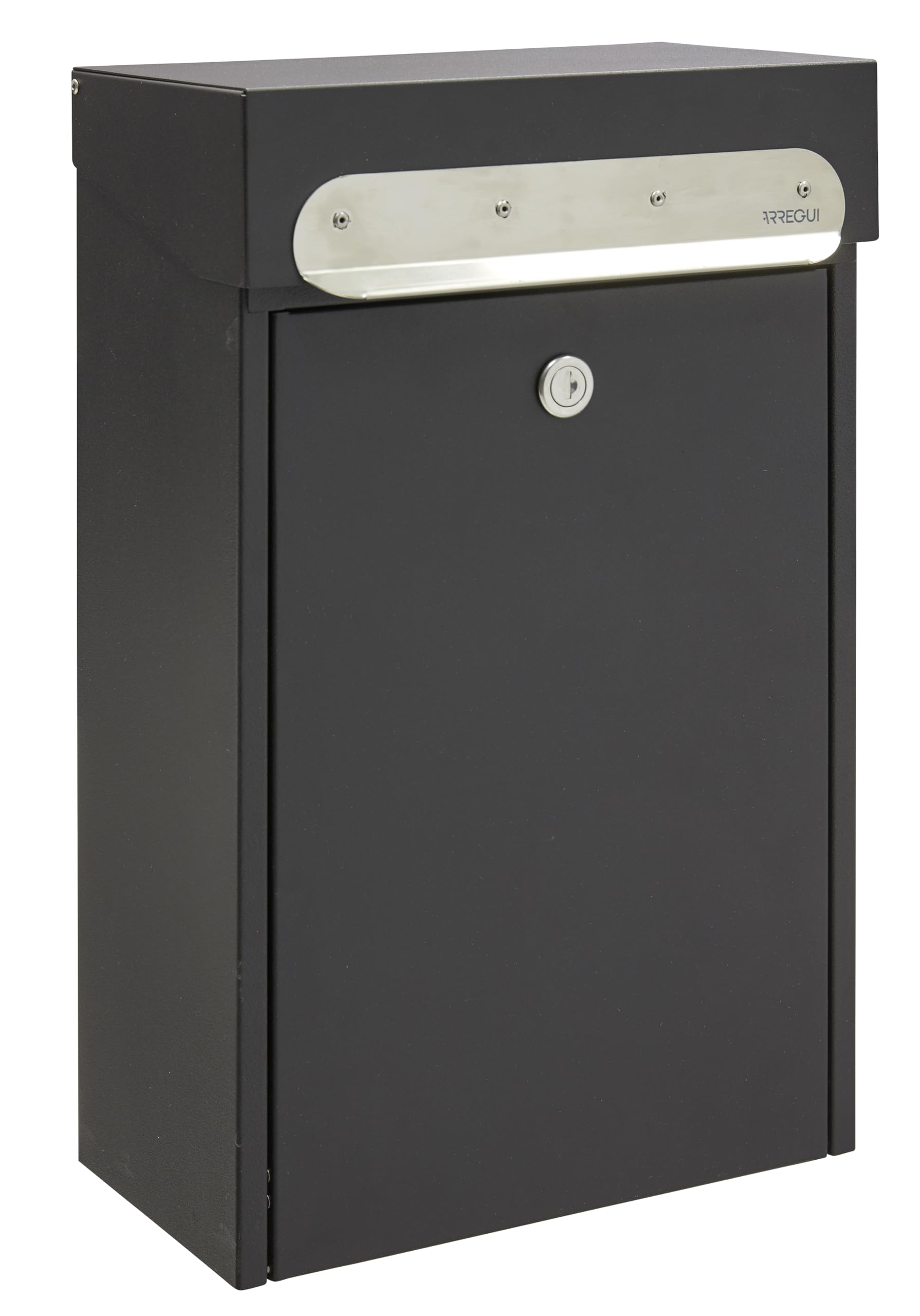 ARREGUI Bigen EP1004 Buzón Individual de Acero para Correo y Paquetería Pequeña | Buzón para Paquetes Flexibles | 46 x 28,5 x 16 cm | Negro