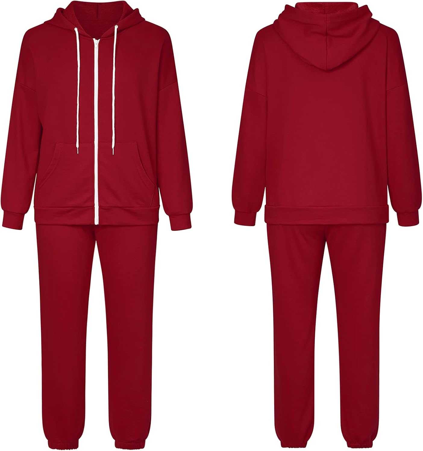 Fixmatti Womens Fall Tracksuit Zip Up Hoodie and Sweatpants Set 2 Pieces Sweatsuits Jogger Sets with Pockets - Image 5