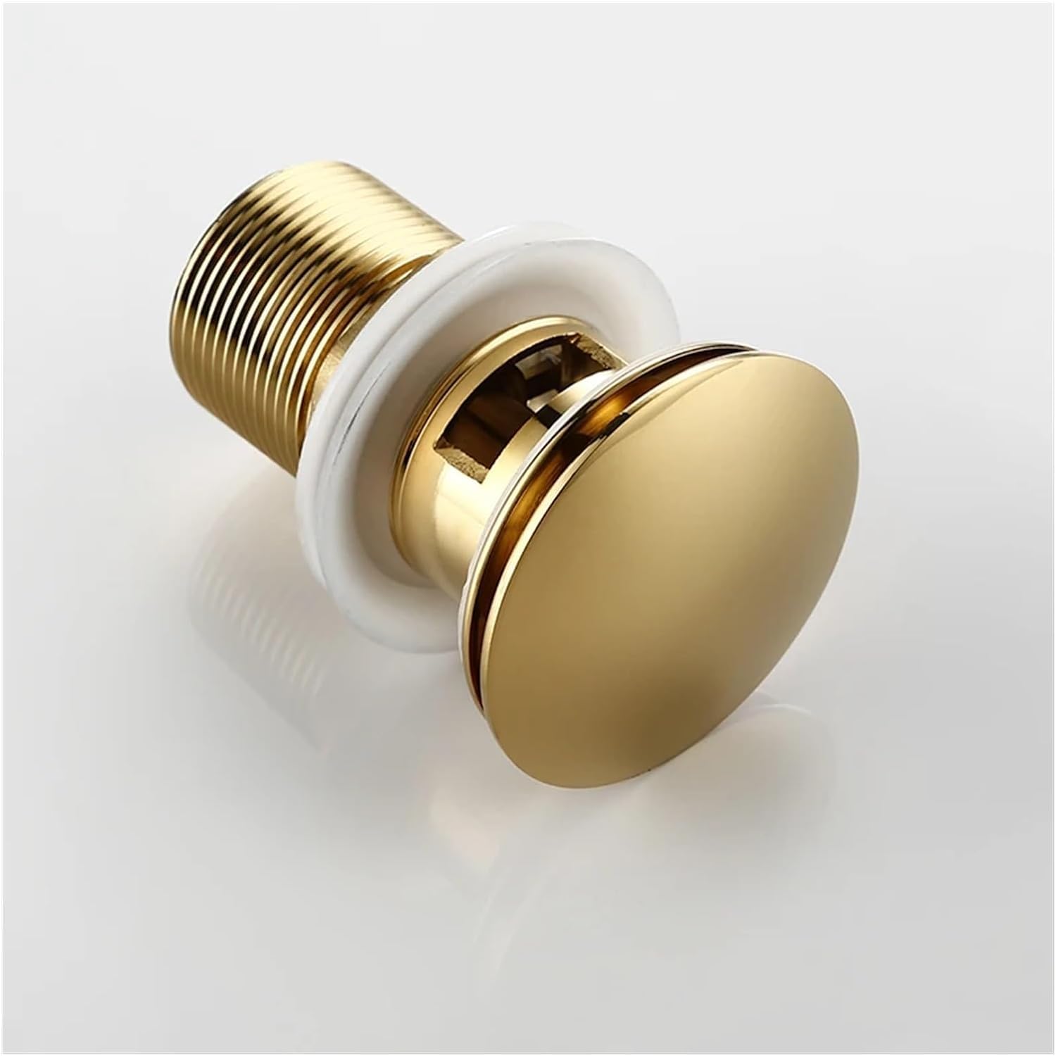 sustitución de tapones de fregadero pop up, Escurridor de lavabo de oro pulido, resistente a la corrosión, fácil de limpiar, botón emergente, orificio redondo, escurridor de baño for hotel(Brushed Gol