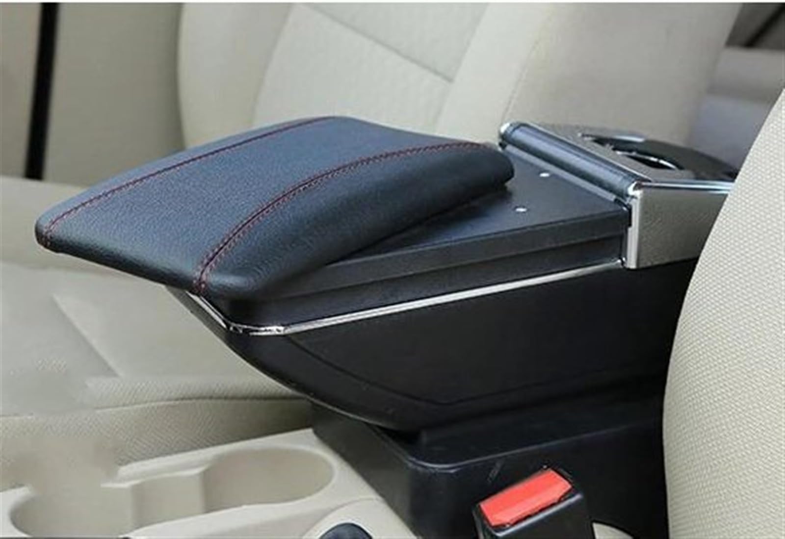 NOHEEU Car Modification Interior Accessories Seat Armrest Box Storage For Yaris GR For Elegant 2020-2023(A Styke Black Red)