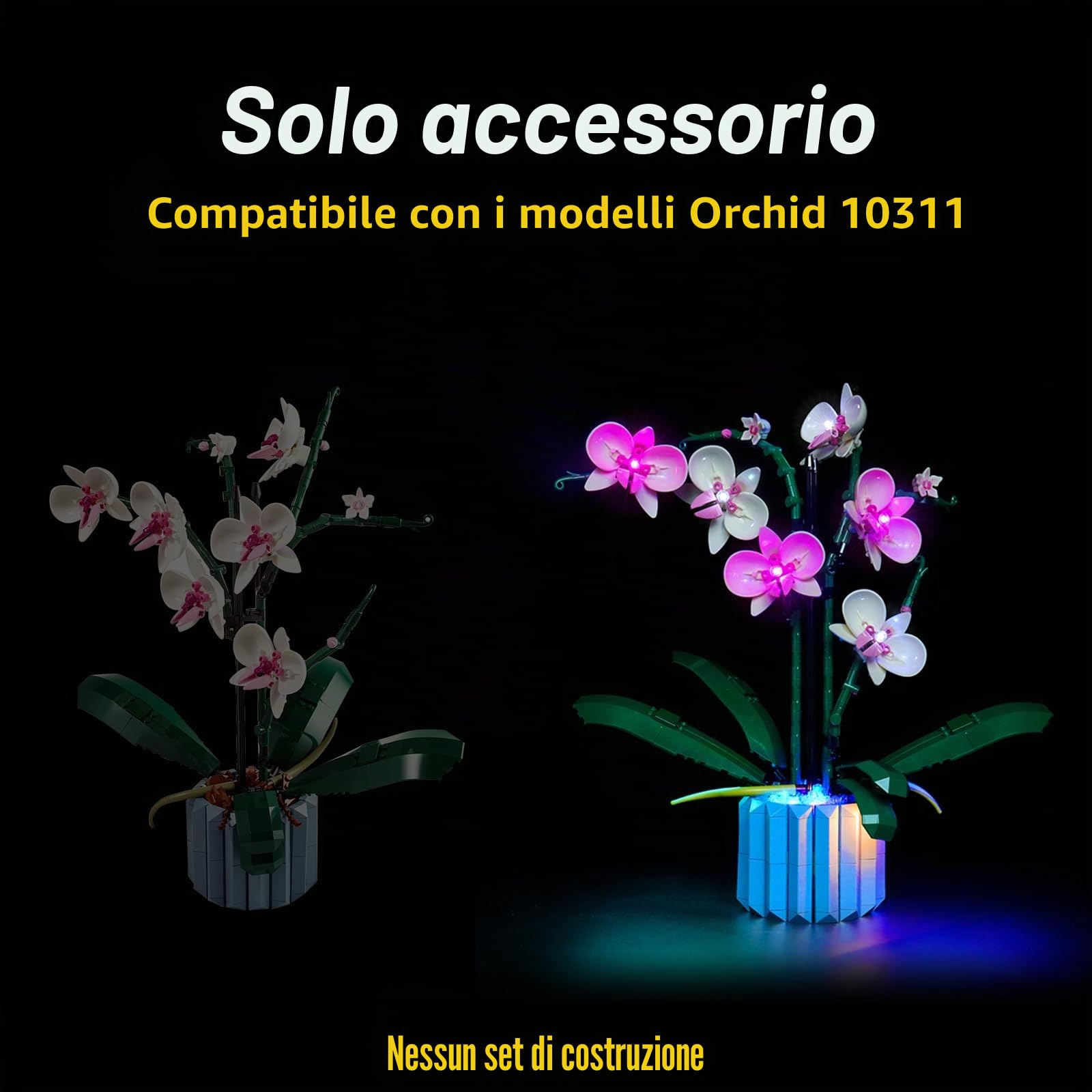 BrickBling Set di luci a LED per Lego 10311 Icons Orchidee (nessun modello Lego incluso, Fiore Adulto Botanical Collection Home Decor-versione classica