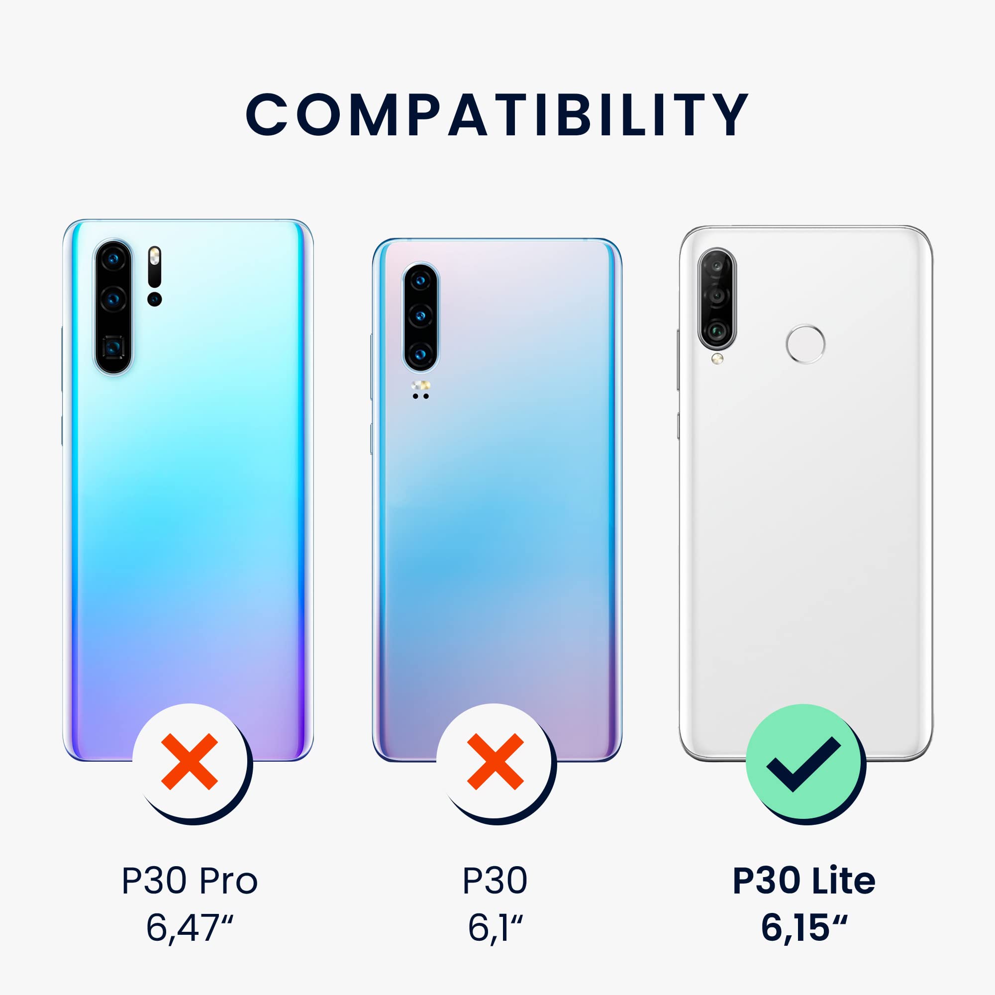 kwmobile Custodia Compatibile con Huawei P30 Lite Cover - Back Case in Silicone TPU - Protezione Smartphone con Cordino - petrolio