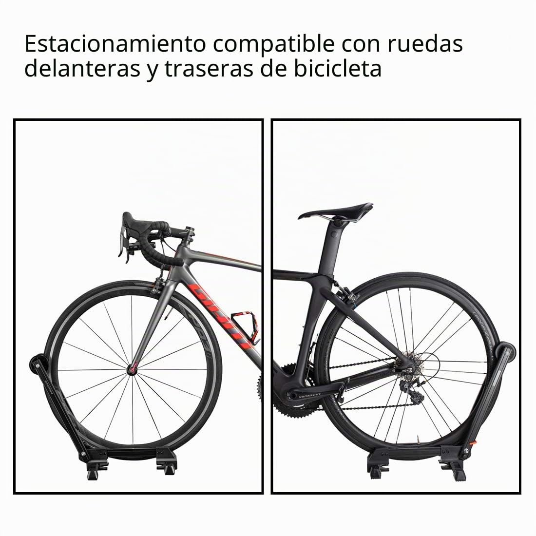 ROCKBROS Soporte Suelo para Bicicleta Aparcamiento Plegable Portátil para Interior, Estacionamiento de Aluminio Compatible con 20"-29"