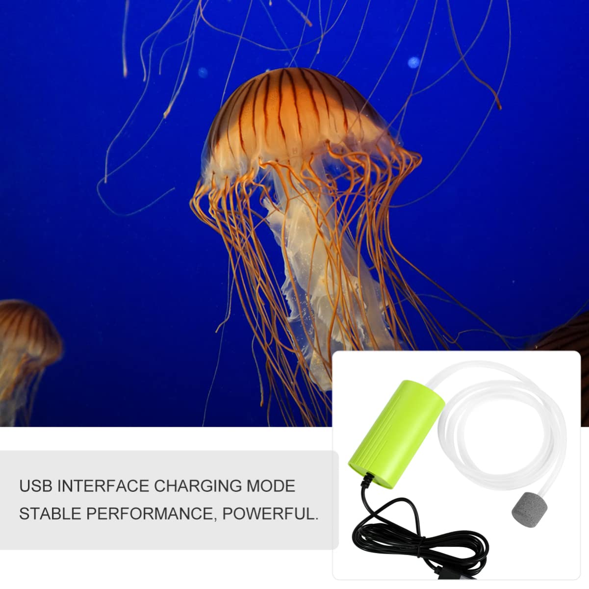 Happyyami 2piezas Mini Bomba De Aire USB Silenciosa para Acuarios Oxigenador Portátil De Agua para Transporte De Peces y Uso Cortes De Energía