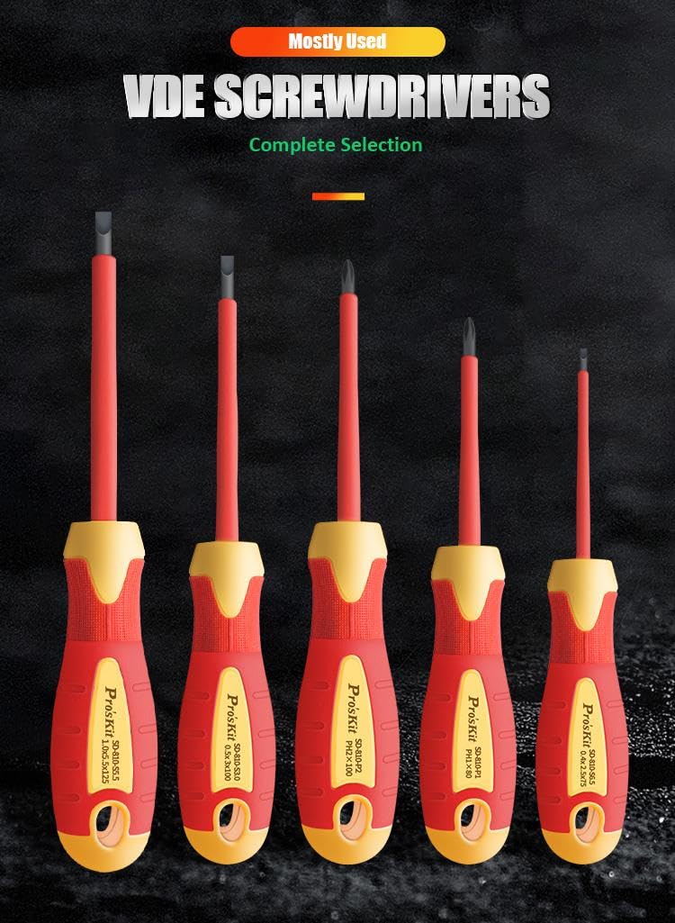 Pro'skit PK-2802 PK-2801 1000V aislado Pliegue y Screwdriver Set VDE Herramientas de instalación de cable de alimentación Líneas de alimentación Estación de carga de mantenimiento reparación Home