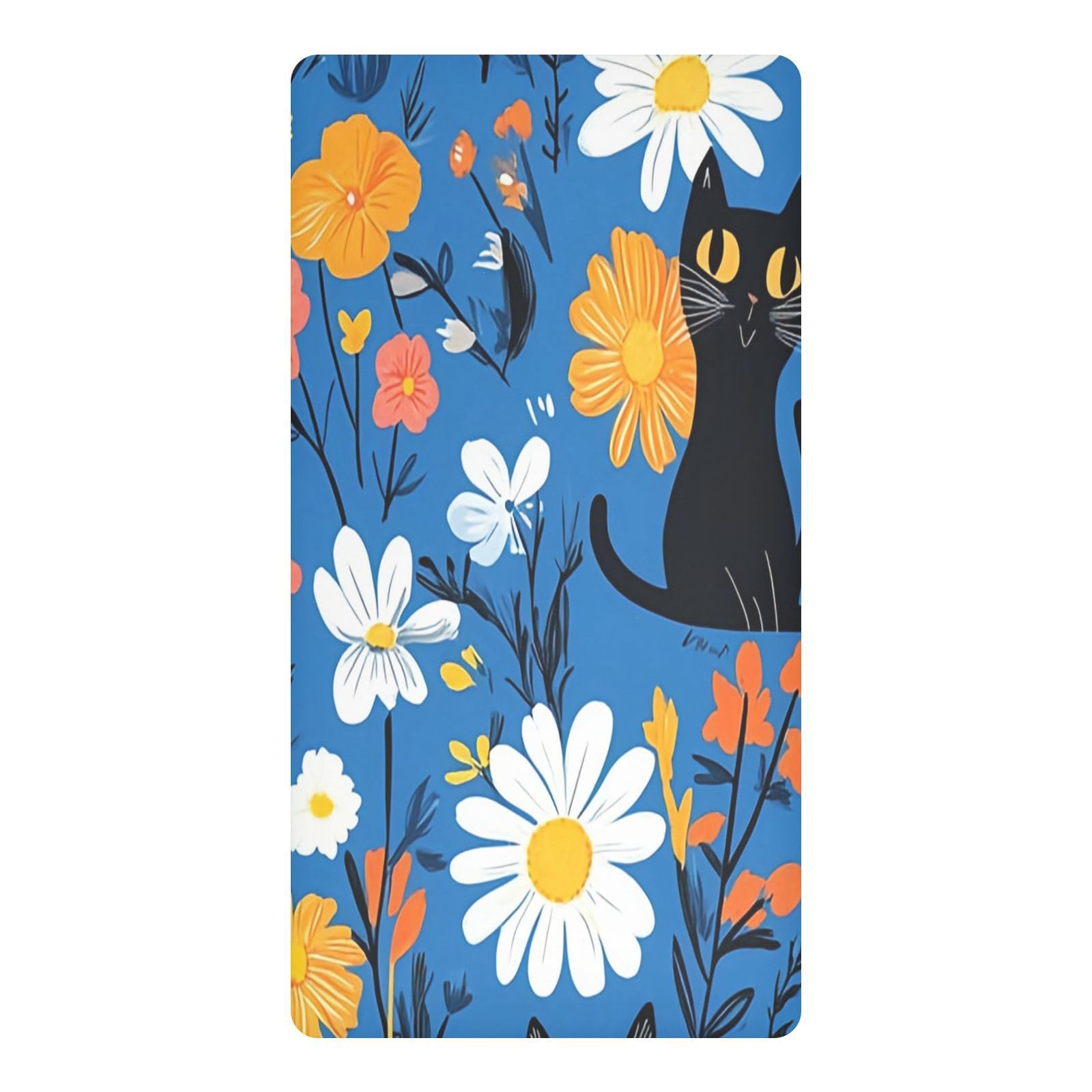 JiangGgen Cats and Flowers Baby Crib Sheet Soft Breathable Playard Sheet-S