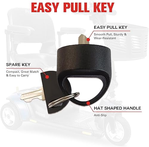 Miniatura 3 de GREHUA Llave de fácil extracción compatible con Pride Mobility Scooter GoGo Elite Traveller Pride Victory Revo Zero Turn Legend Mega Motion Ultra X