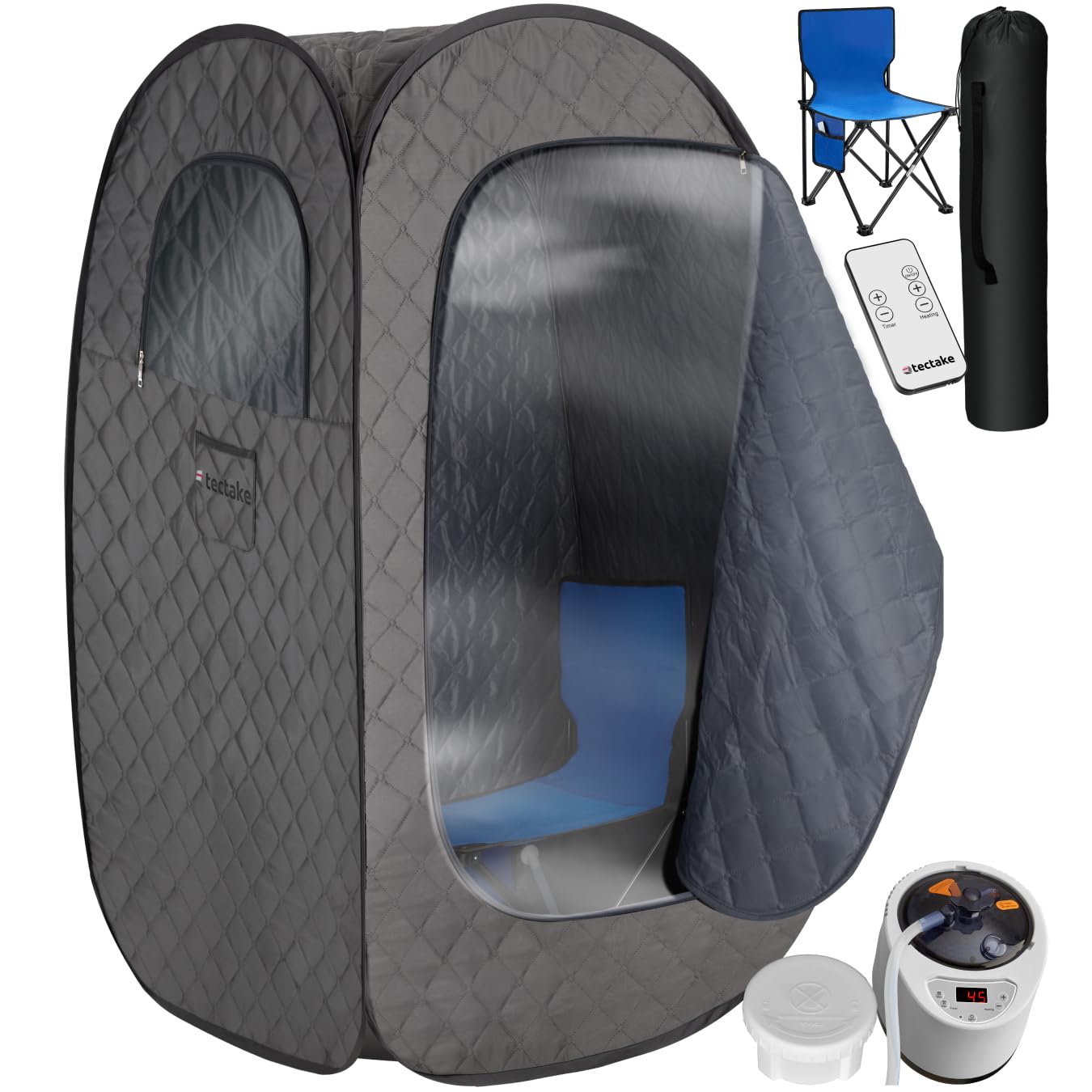 tectake Portable Steam Sauna 2L con 1000W y mando a distancia