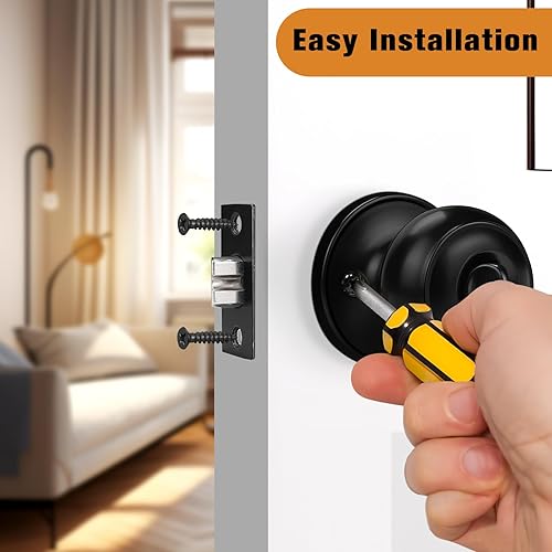 Miniatura 6 de Probrico - Cerraduras para puerta (privacidad), color negro, Negro
