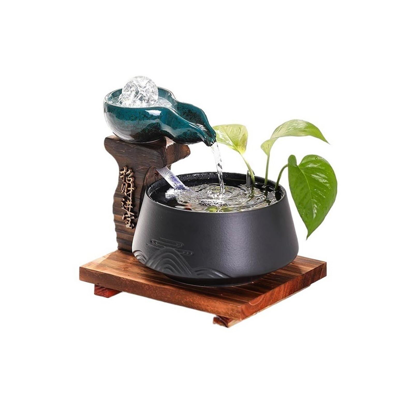 water feature Water Fountains Indoor Tabletop Fountain Decor(Blue)