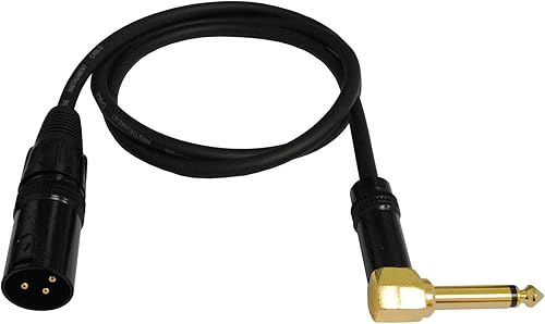Audio 2000s E17103 1/4' TS ángulo recto a XLR macho 3 pies cable de audio