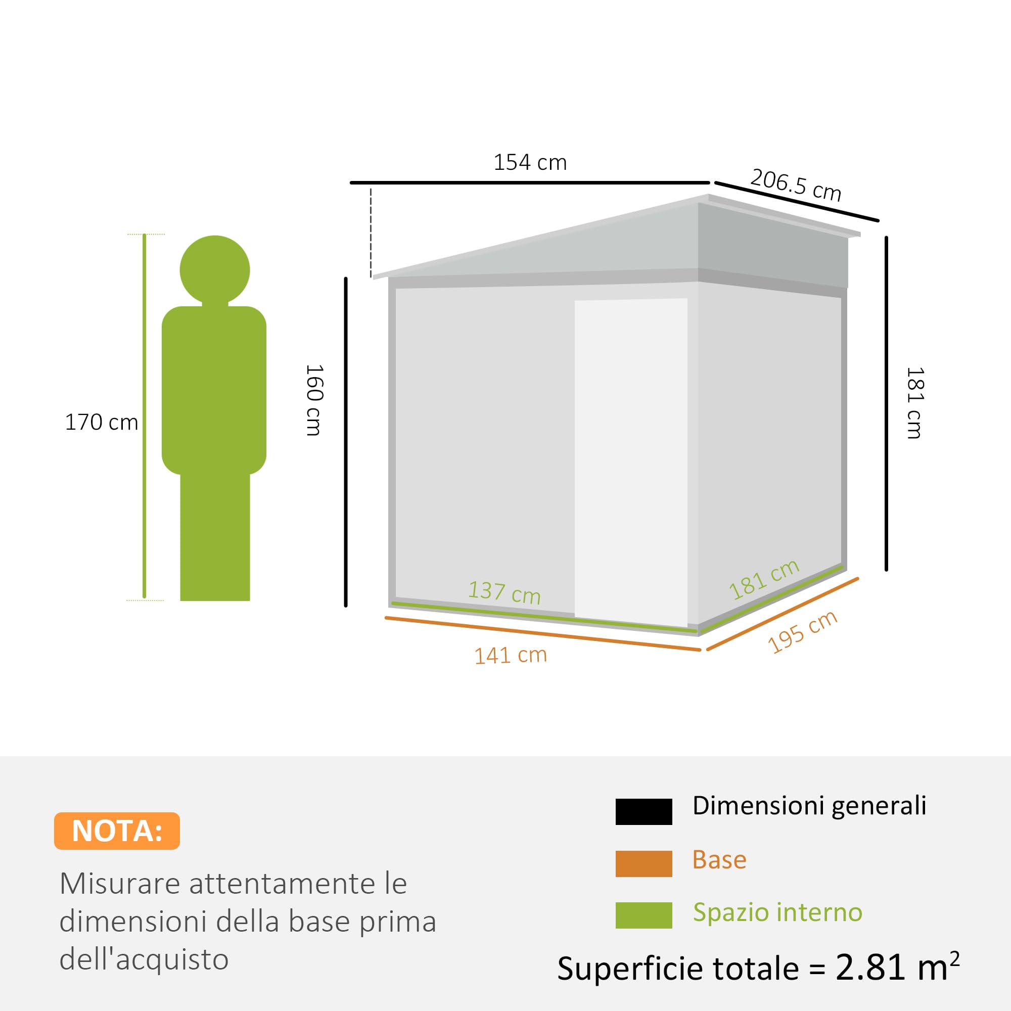 Outsunny Casetta da Giardino 2.81m² in Acciaio Zincato con Kit Fondazione, Capanno Porta Attrezzi Addossato con Ripiani Regolabili, Ganci, Tetto Inclinato, Prese d'Aria, Porta Scorrevole Bianco